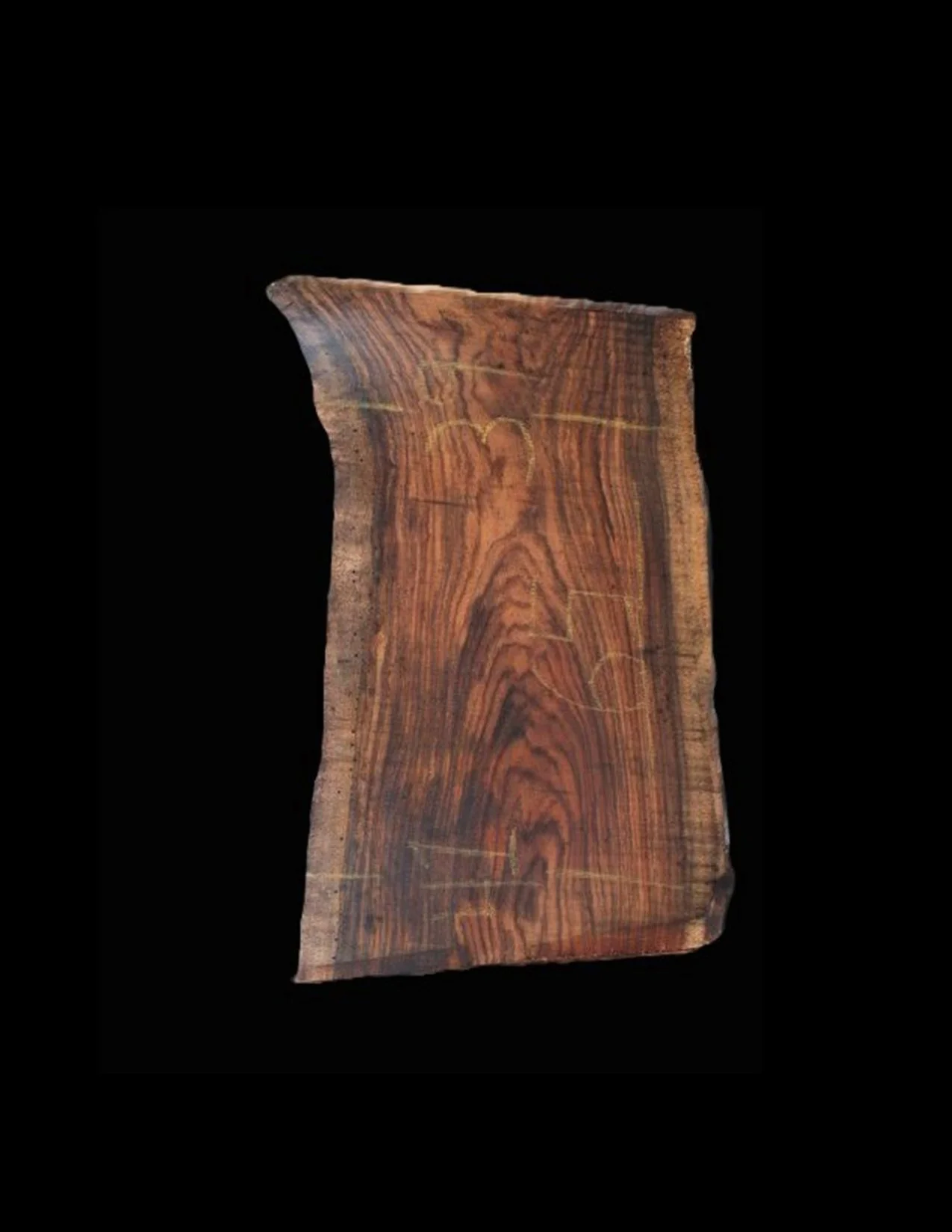 Parota Live Edge Slab - E1306GNC - 65” L x 39” W x 2” T - 35 BF