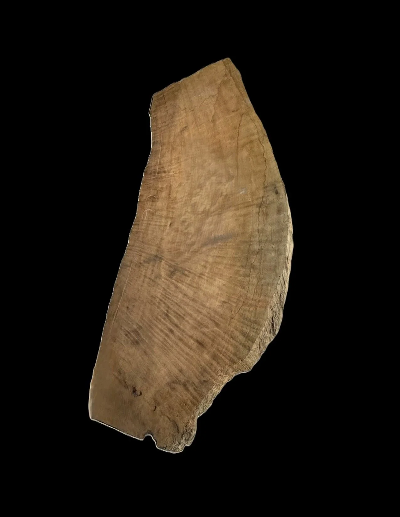 SOLD -- Flaming Curly Redwood Live Edge Slab