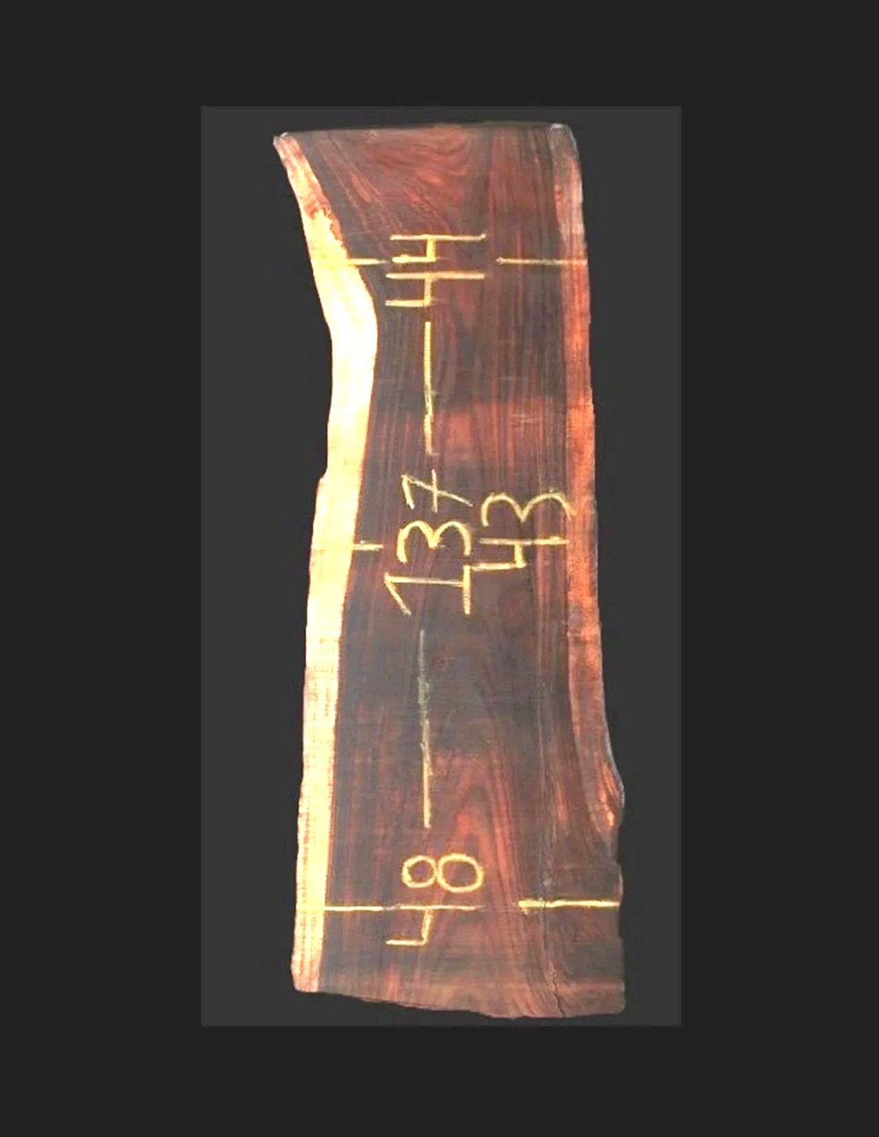 Parota Live Edge Slab - E1266GNC - 110” L x 38” W x 2” T - 58 BF