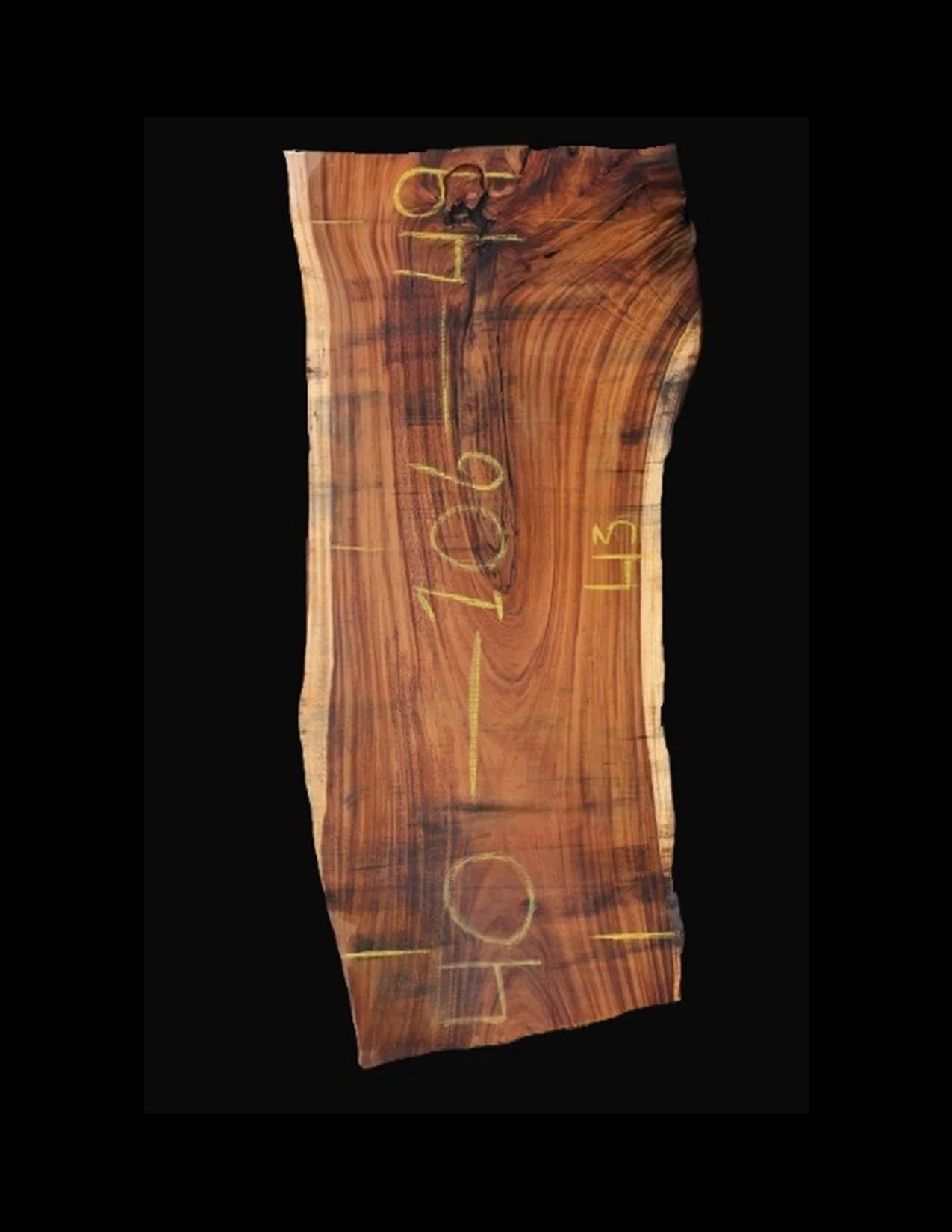 Parota Live Edge Slab - E1381GNC - 106” L x 44” W x 2” T - 65 BF