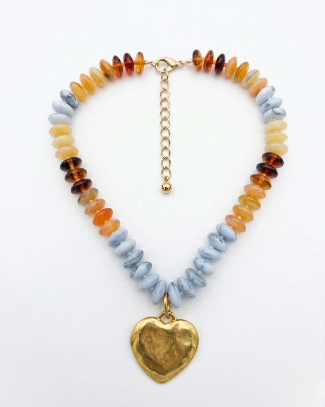 Natural Heart Beaded Necklace
