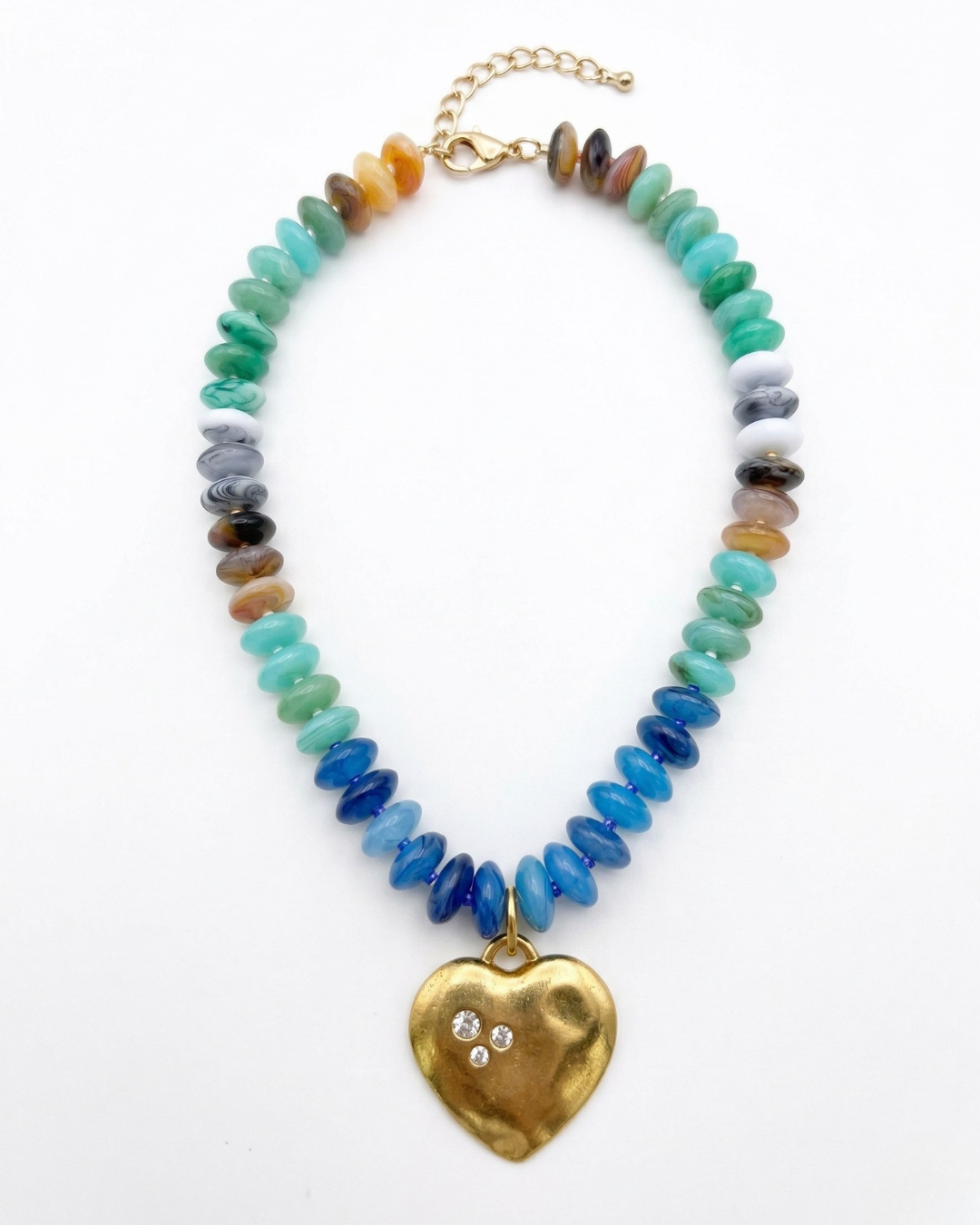 Ocean Heart Beaded Necklace