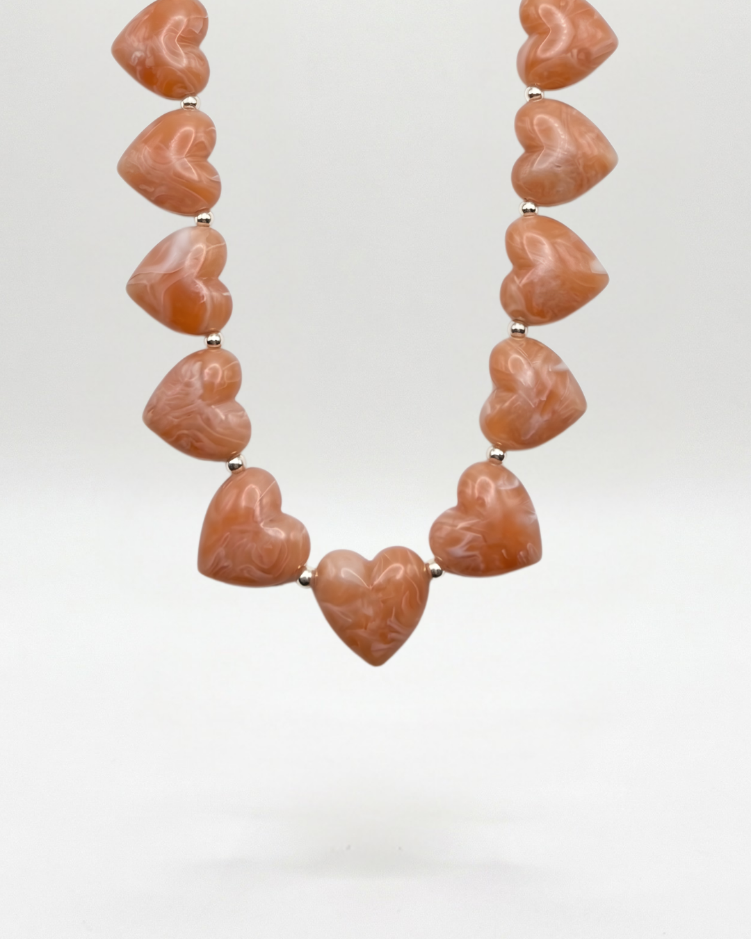 Heartbeat Salmon Resin Necklace