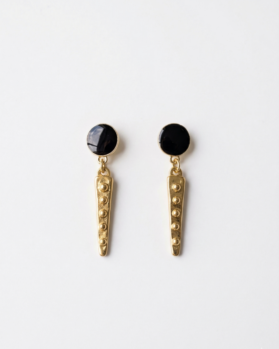 Black & Gold Geometric Drop Earrings