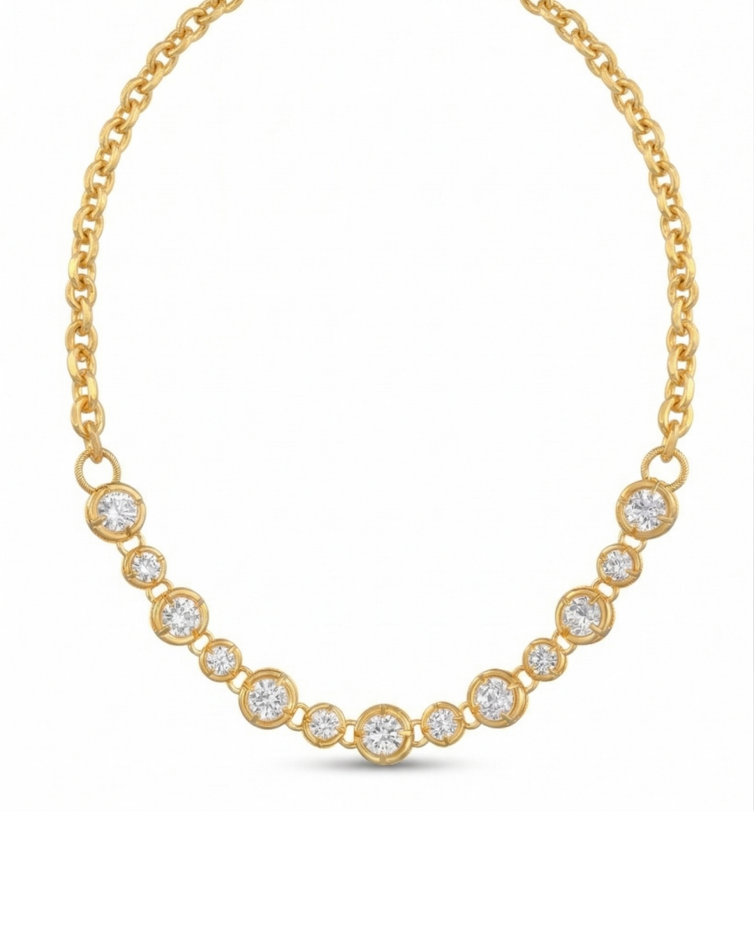 Antique Gold + Crystal Stone Necklace