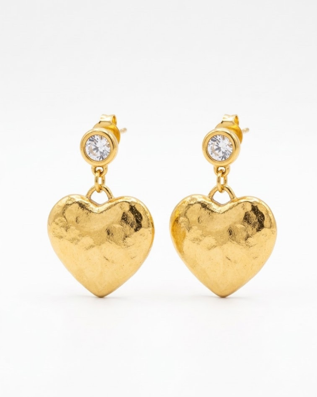 Antique Gold Heart Earrings
