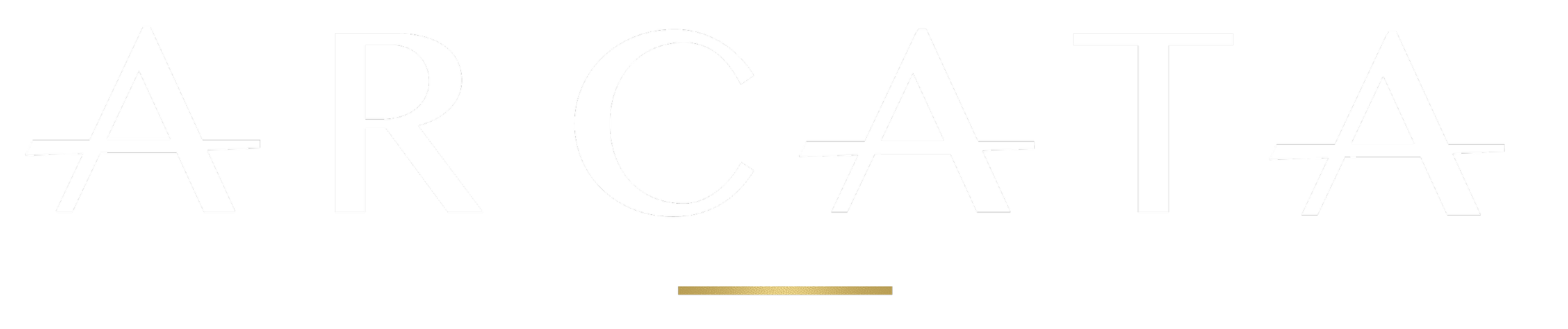 The word 'ARCATA' in large, white, stylized letters on a black background.