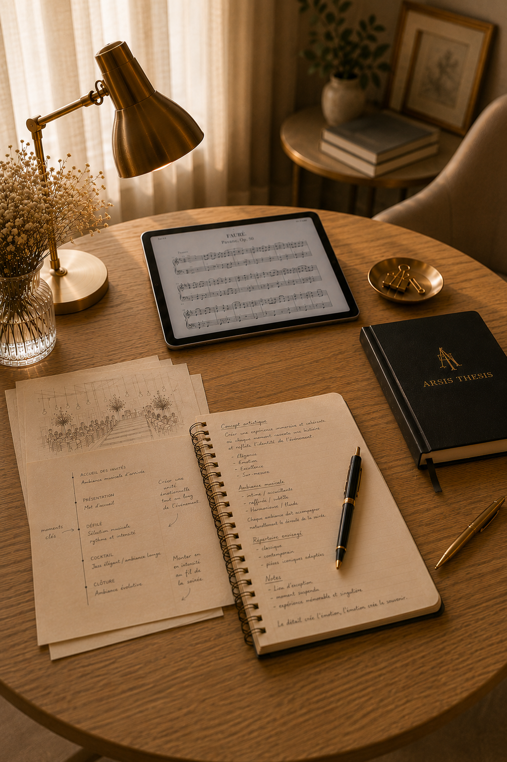 Espace de travail et préparation artistique d’un événement musical par Arsis Thesis