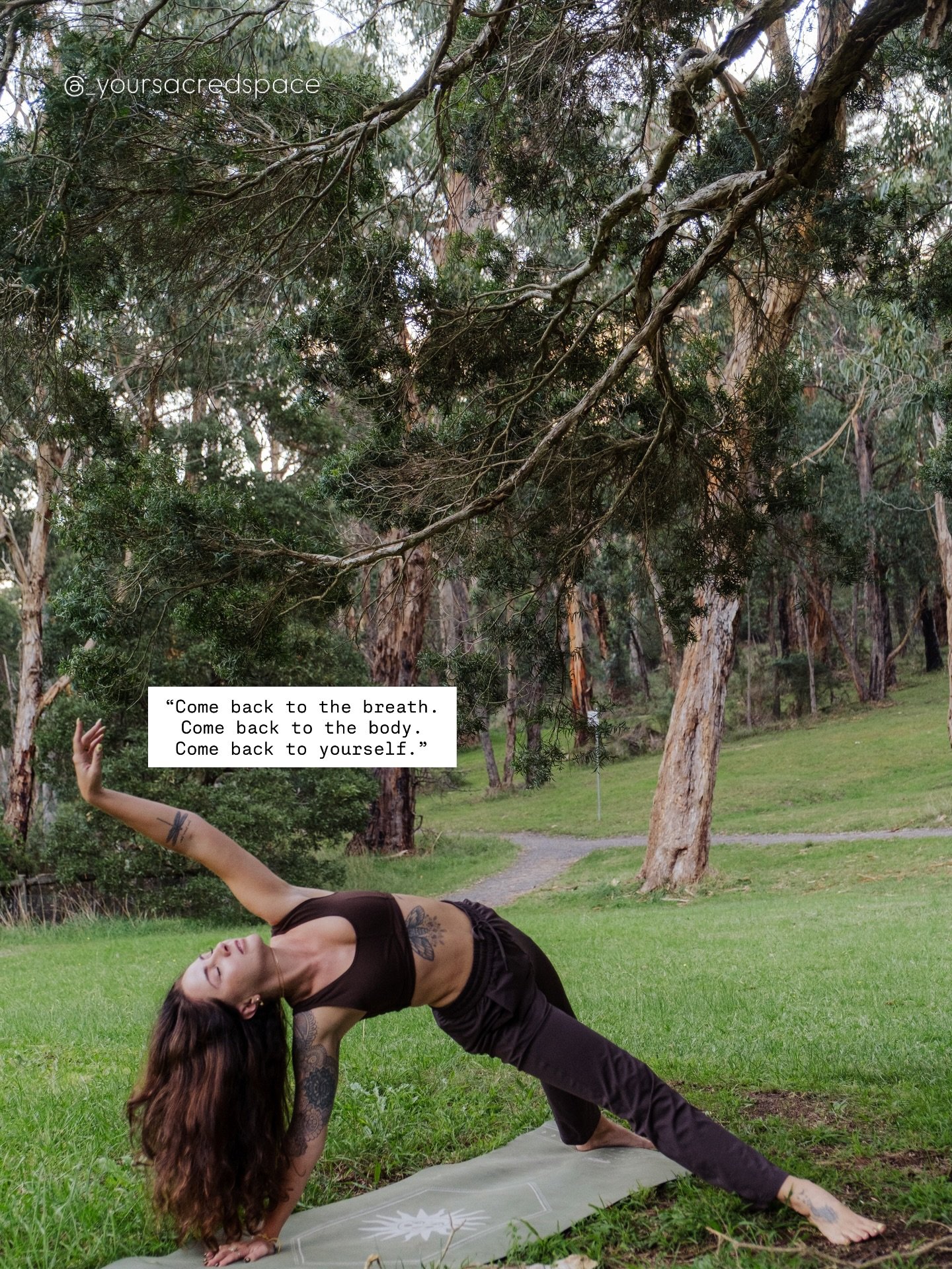 Five gentle reminders for when you need to come back to yourself. 
Save this for the moments you forget.🤍 Therapy, meditation, and somatic work&hellip; 
all held in one space. 
That&rsquo;s what YSS is here for. 
Link in bio to book. 🫶🏽