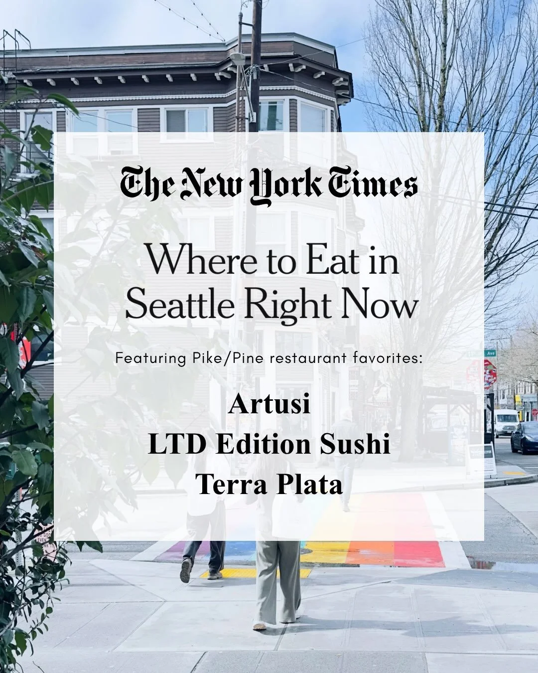 Congratulations to Pike/Pine restaurants Artusi, LTD Edition Sushi, and Terra Plata for their well-deserved feature in the @nytimes 🎉