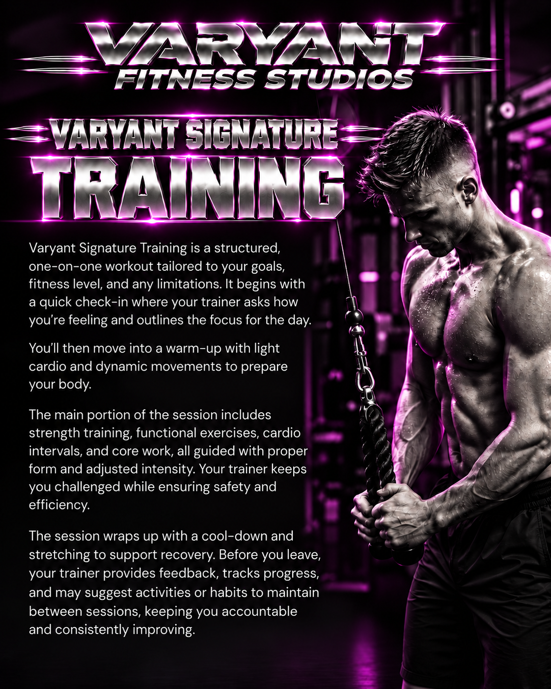 Varyant signature training: structured personal training with Jack Andy.