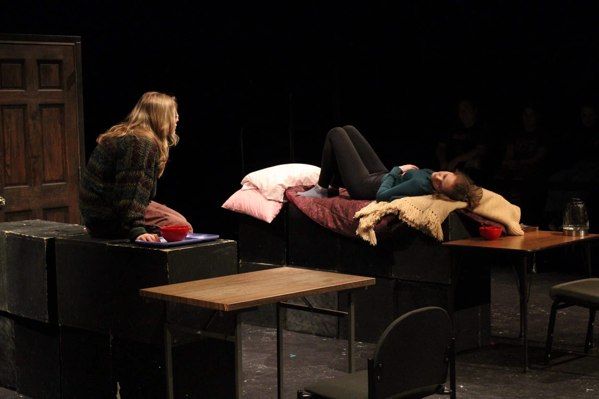Macy and Rylie: by Ike Smith 
Director: Lenna Magdeline Wren 
Light Design: Katie Kloth 
Sound Design & Stage Manager: Kayla Ellenbecker 
Photo: Jordan Linton