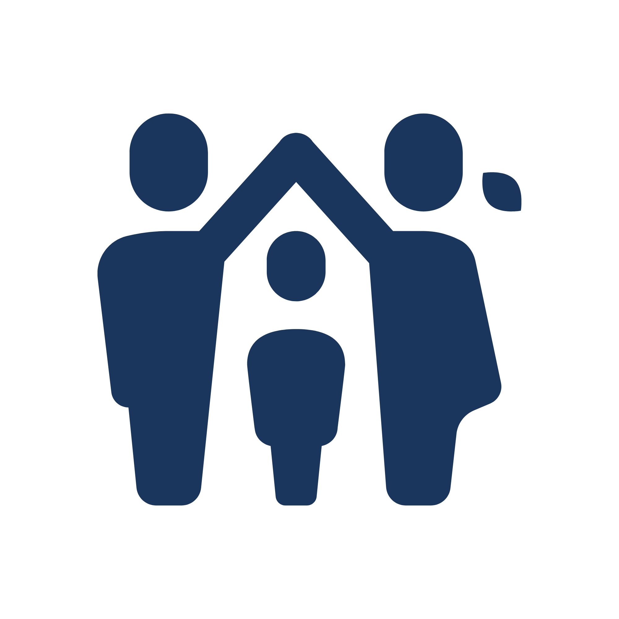 Illustration of three people in a circle with their hands together, showing teamwork or unity.