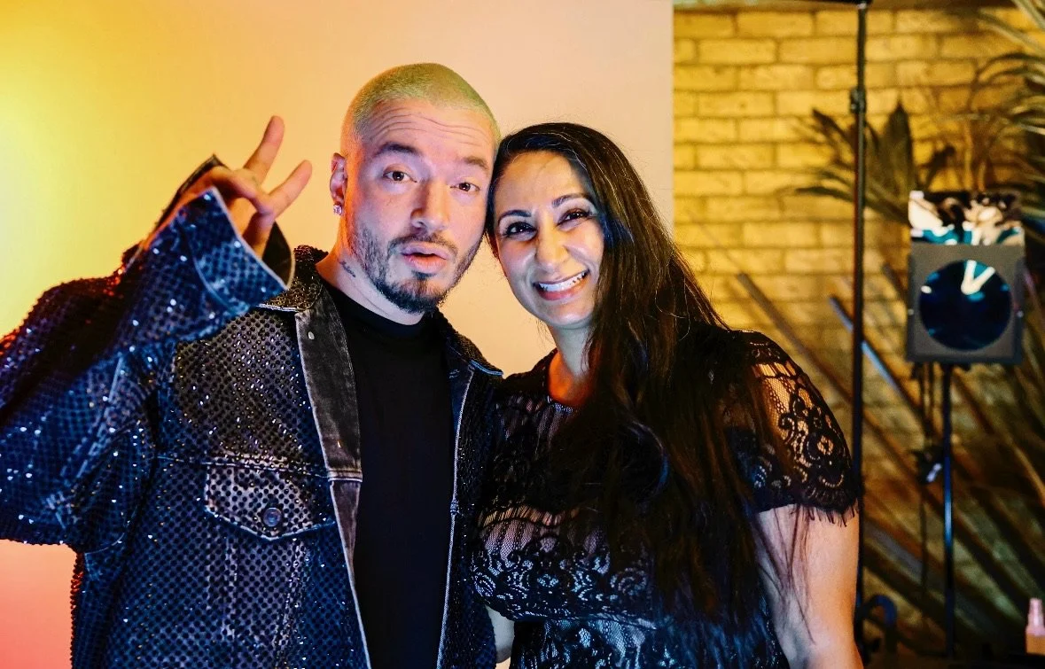 The Pearl Edge founder Parul "Pearl" Chokshi with J Balvin