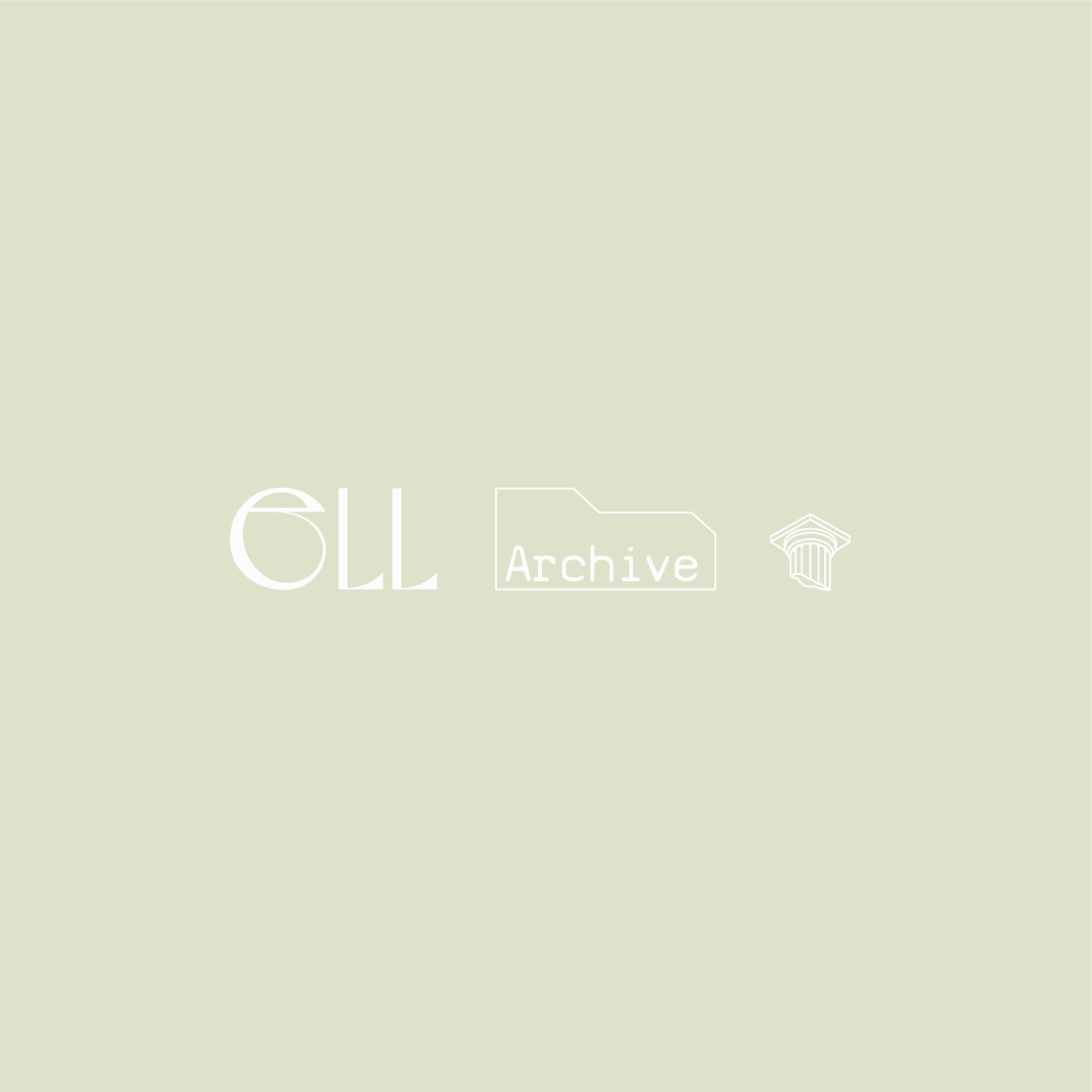 Logo 'Ell Archive' e logo ELL milano icona di colonna.