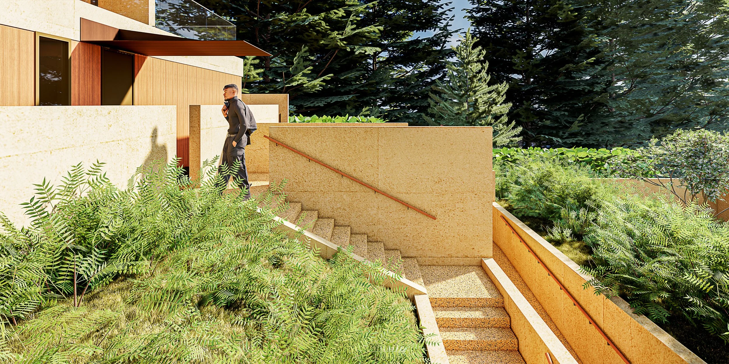 Shadow courtyard house entrance