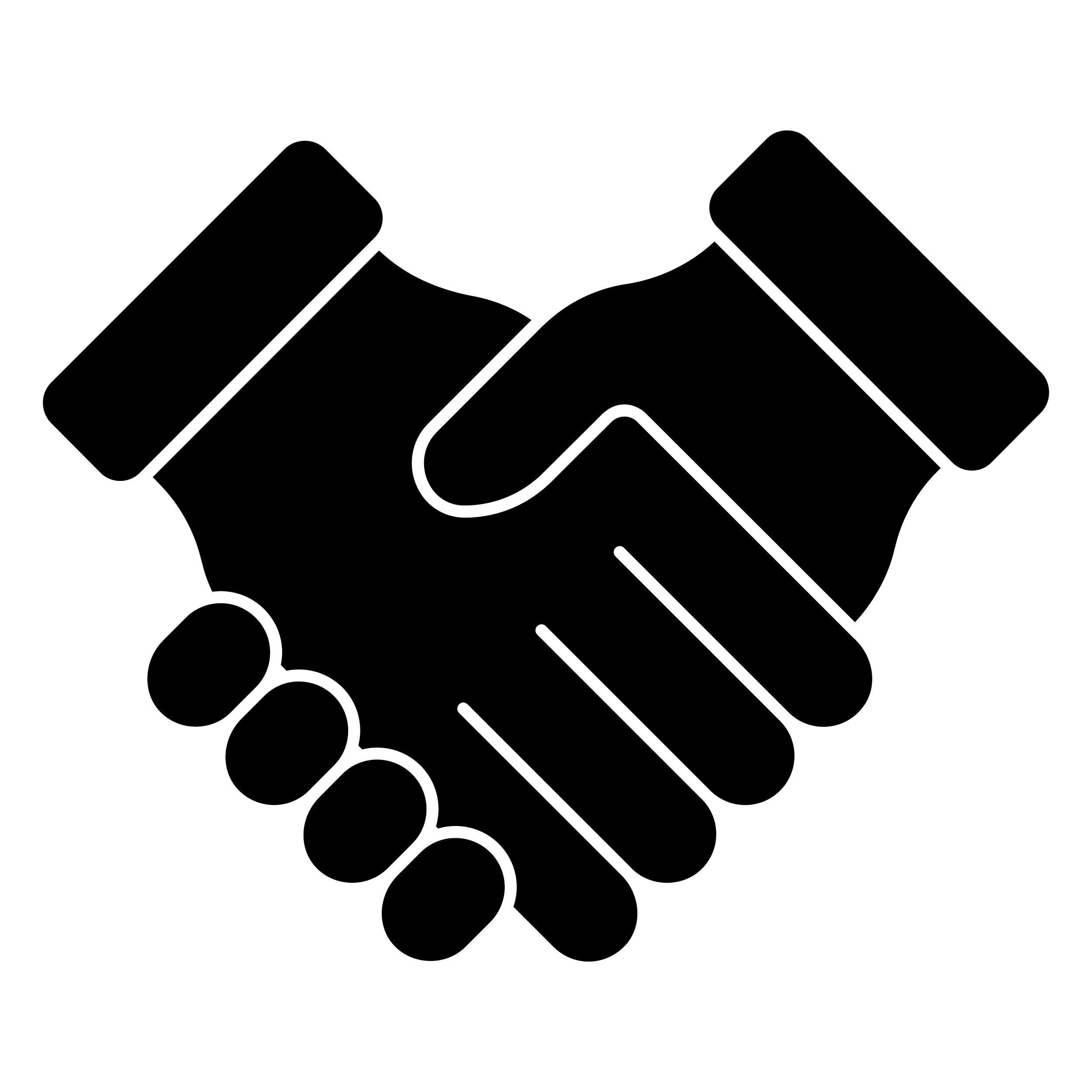 Line drawing of a handshake.