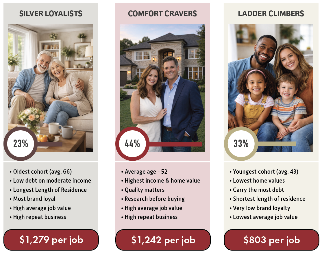 Image of three customer segments highlighting value difference