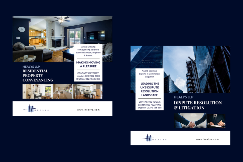 Service-focused campaign assets developed and written to promote key practice areas across social media. The work combined clear, benefit-driven messaging with brand-aligned visuals to position expertise, highlight specialisms, and encourage client e