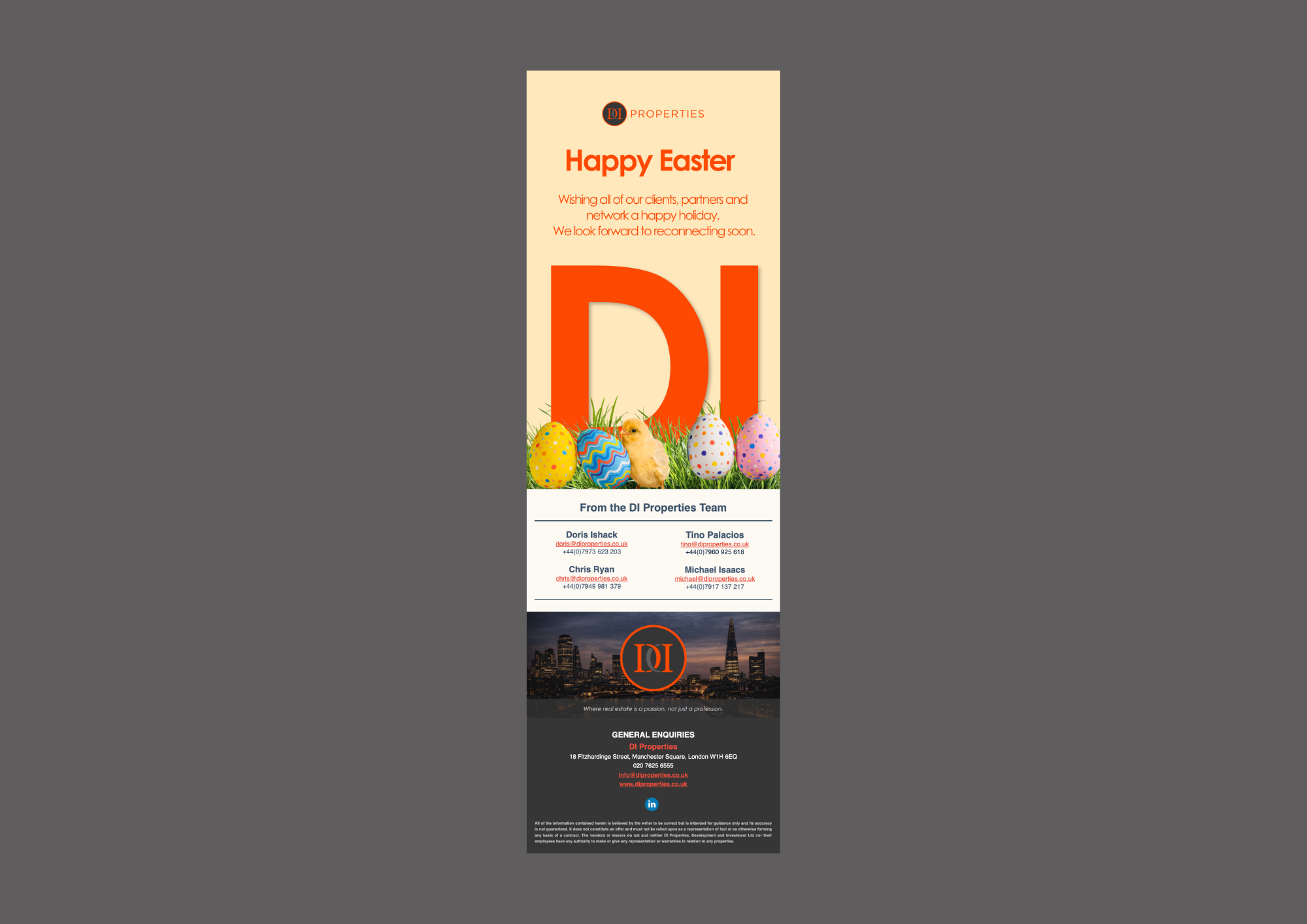 Seasonal email campaign created to maintain consistent brand visibility while strengthening client and partner relationships.

The design balances a softer, more engaging tone with the established visual identity, ensuring the brand remains recognisa