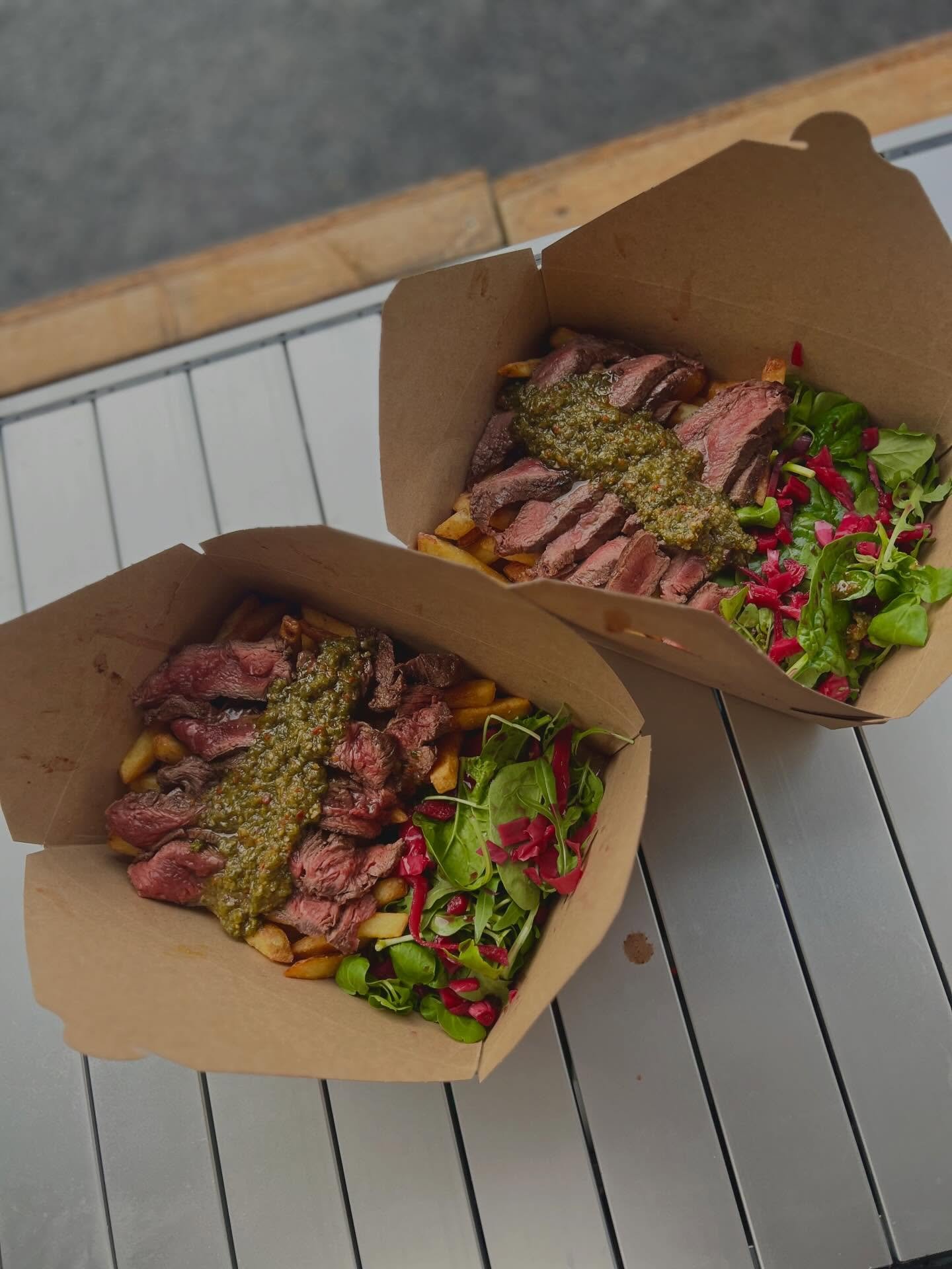 Come to @blackchalkwine for some delicious steak frites!