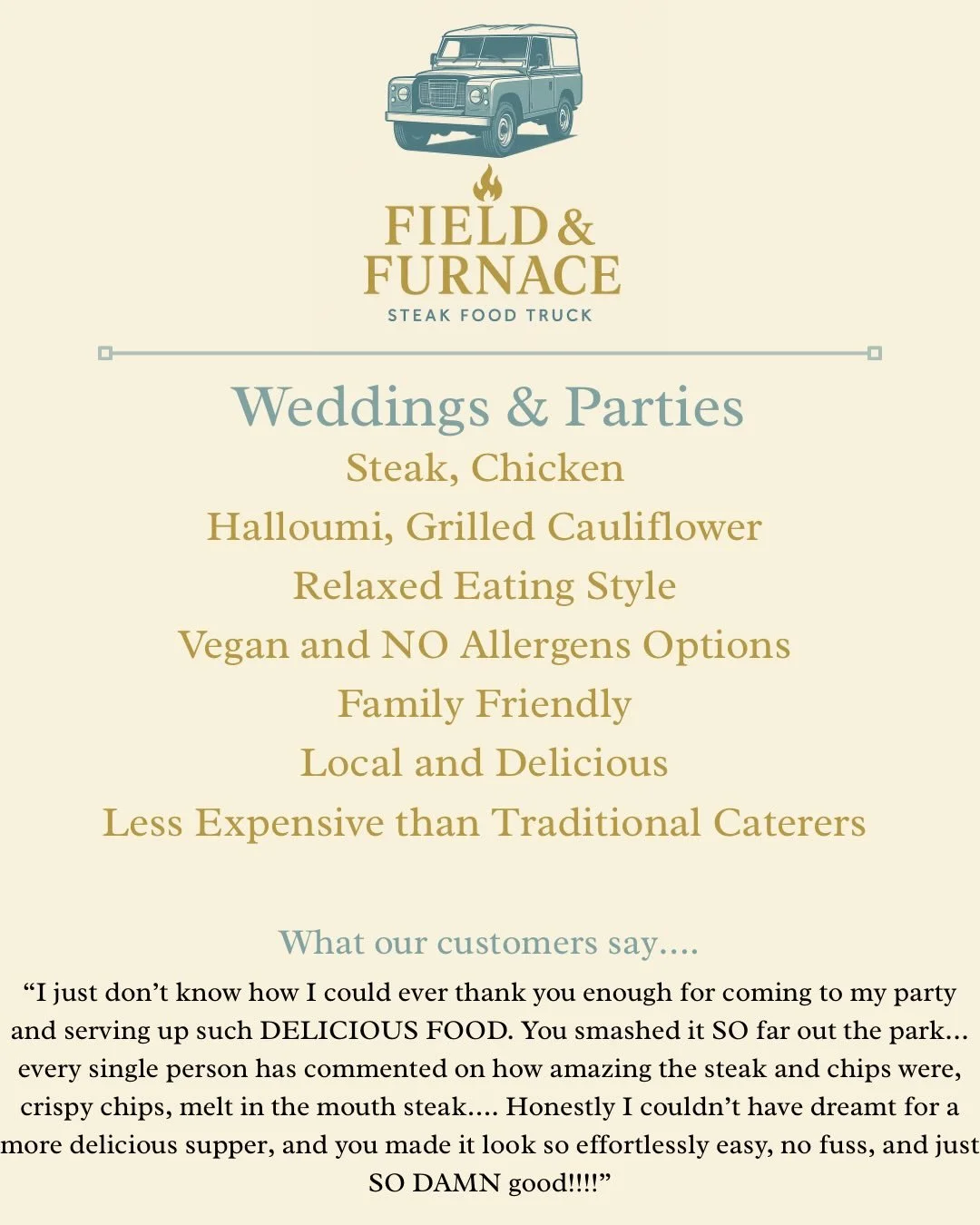 Wedding&rsquo;s or parties we have you covered! Take the stress away with great food that everyone will love.