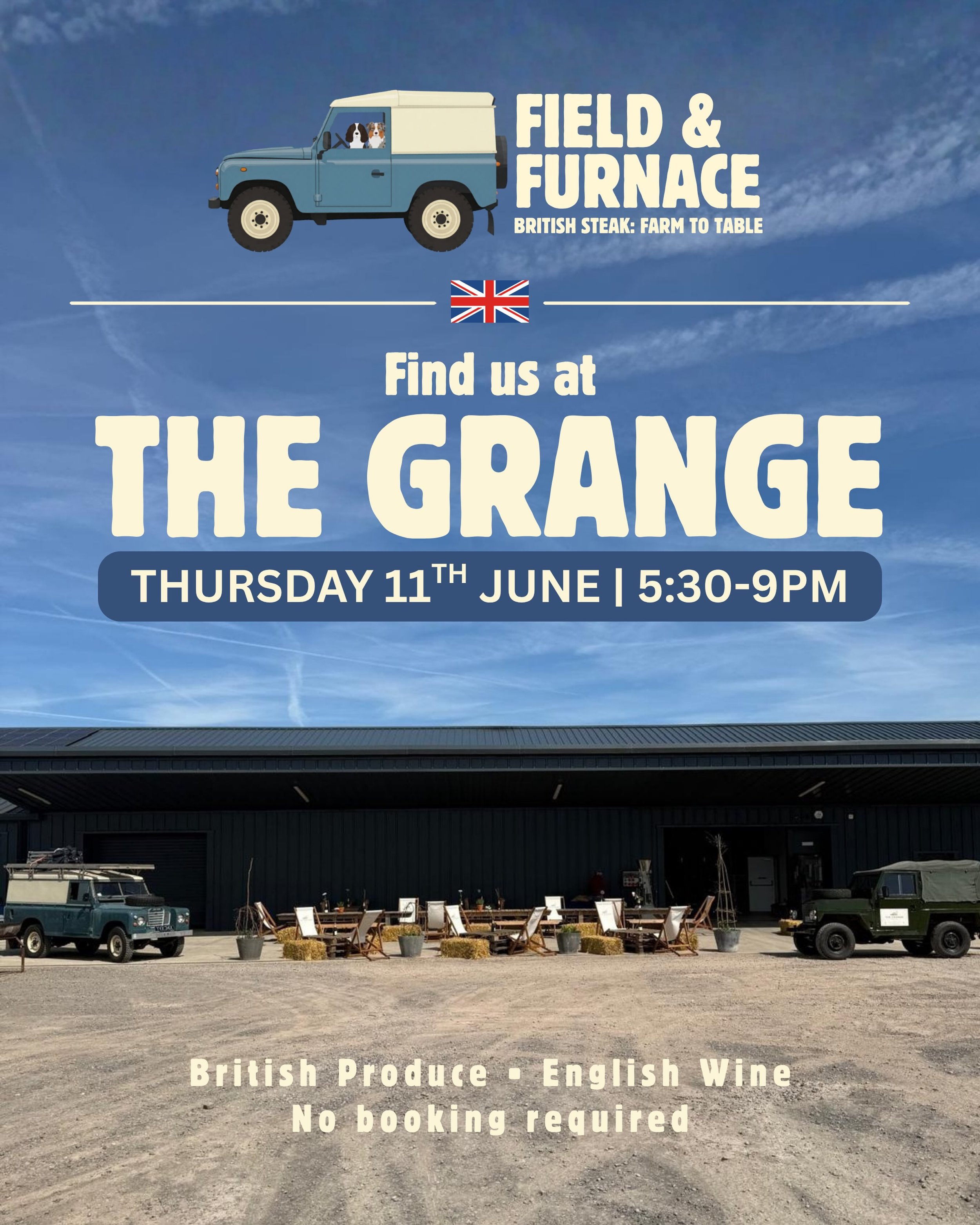 Join us at @thegrangewine tomorrow from 5:30pm&ndash;9pm. We&rsquo;ll be serving until we sell out, so get down early and don&rsquo;t miss out!

British beef. English wine. A pretty perfect pairing. 👌🏼