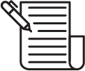 Icon of a piece of paper with a pen.