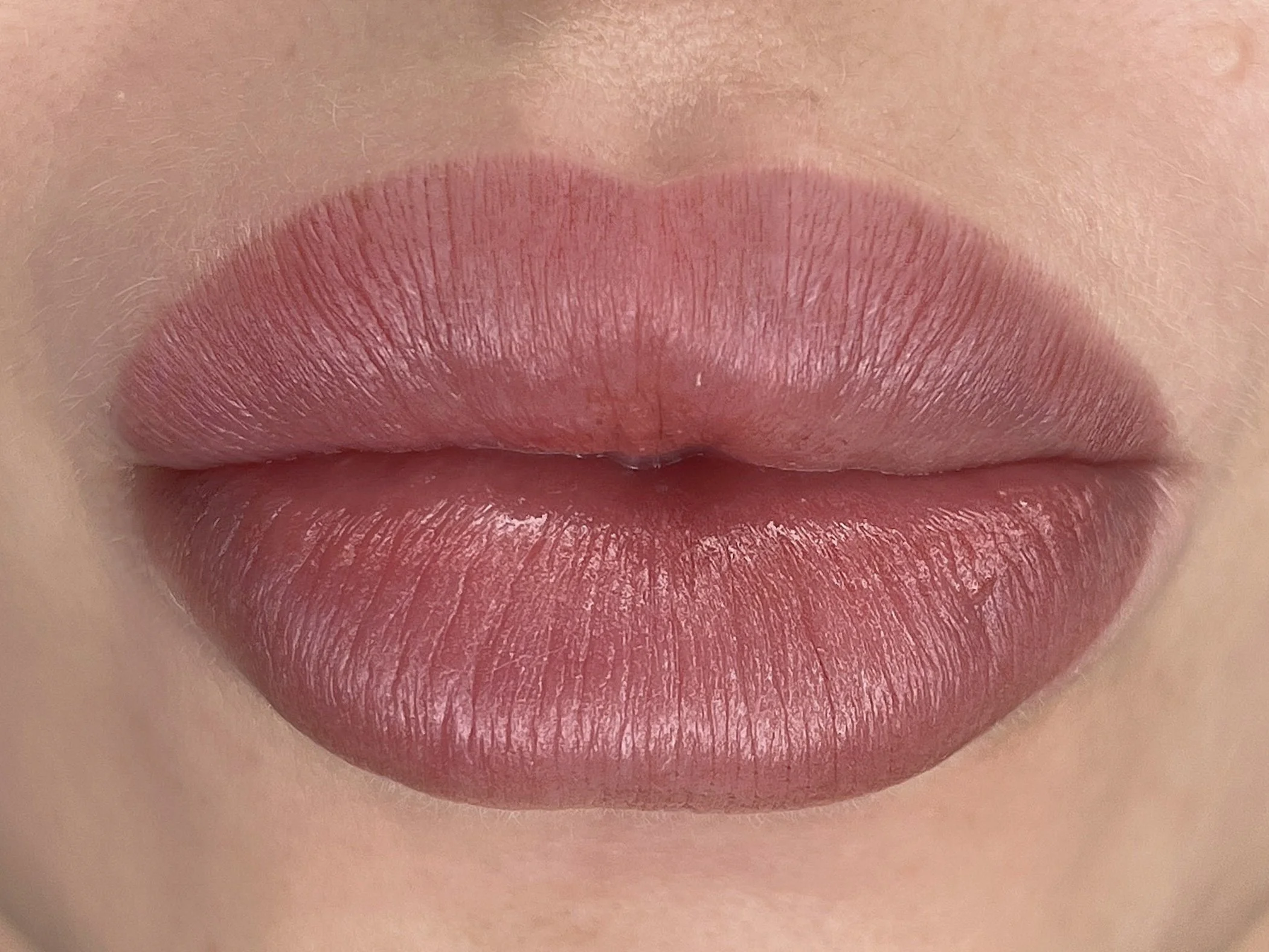 Lip blush permanent makeup- natural lip colour enhancement with refined shape definition in London