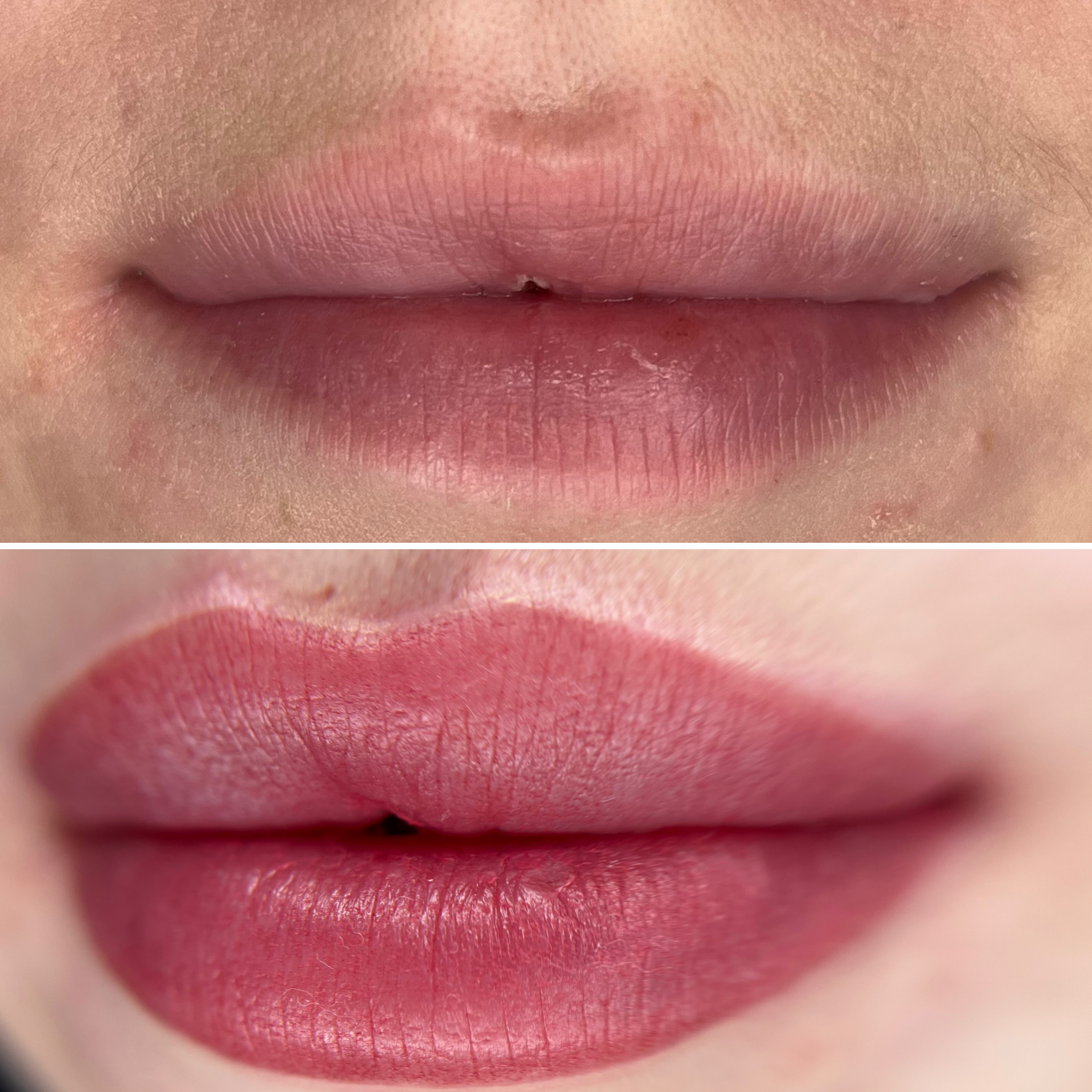Lip blush permanent makeup- natural lip colour enhancement with refined shape definition in London