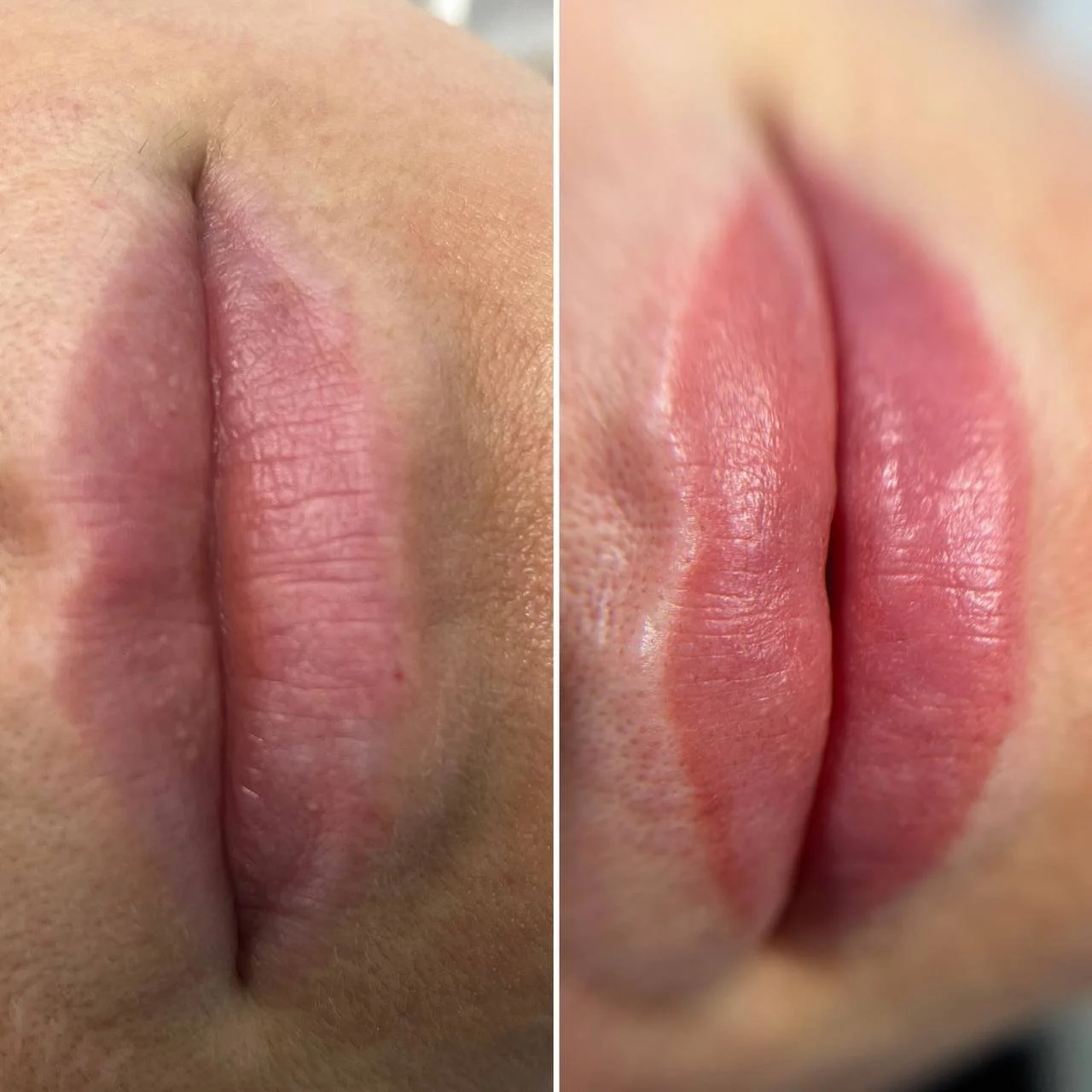 Lip blush permanent makeup- natural lip colour enhancement with refined shape definition in London