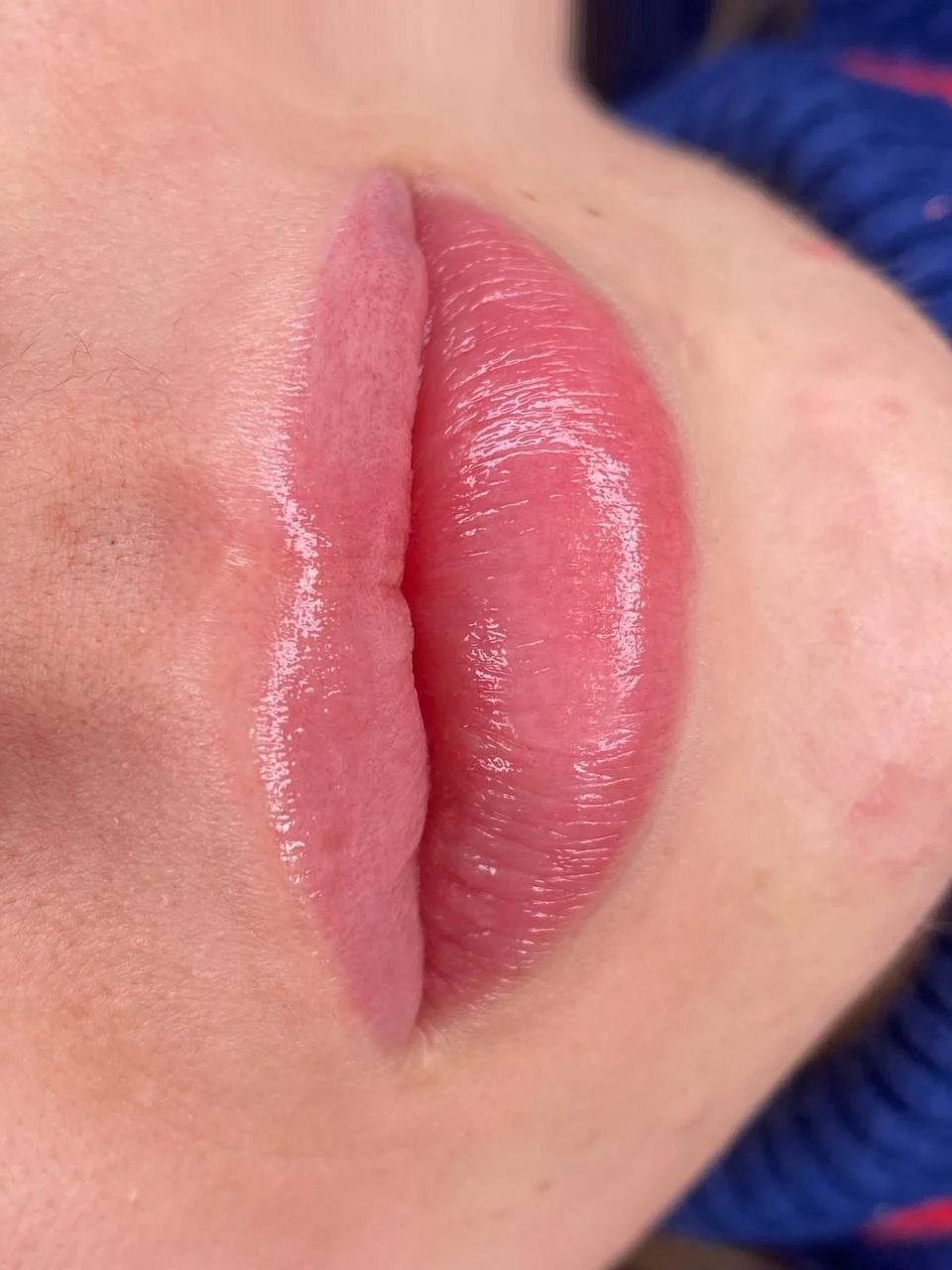Lip blush permanent makeup- natural lip colour enhancement with refined shape definition in London
