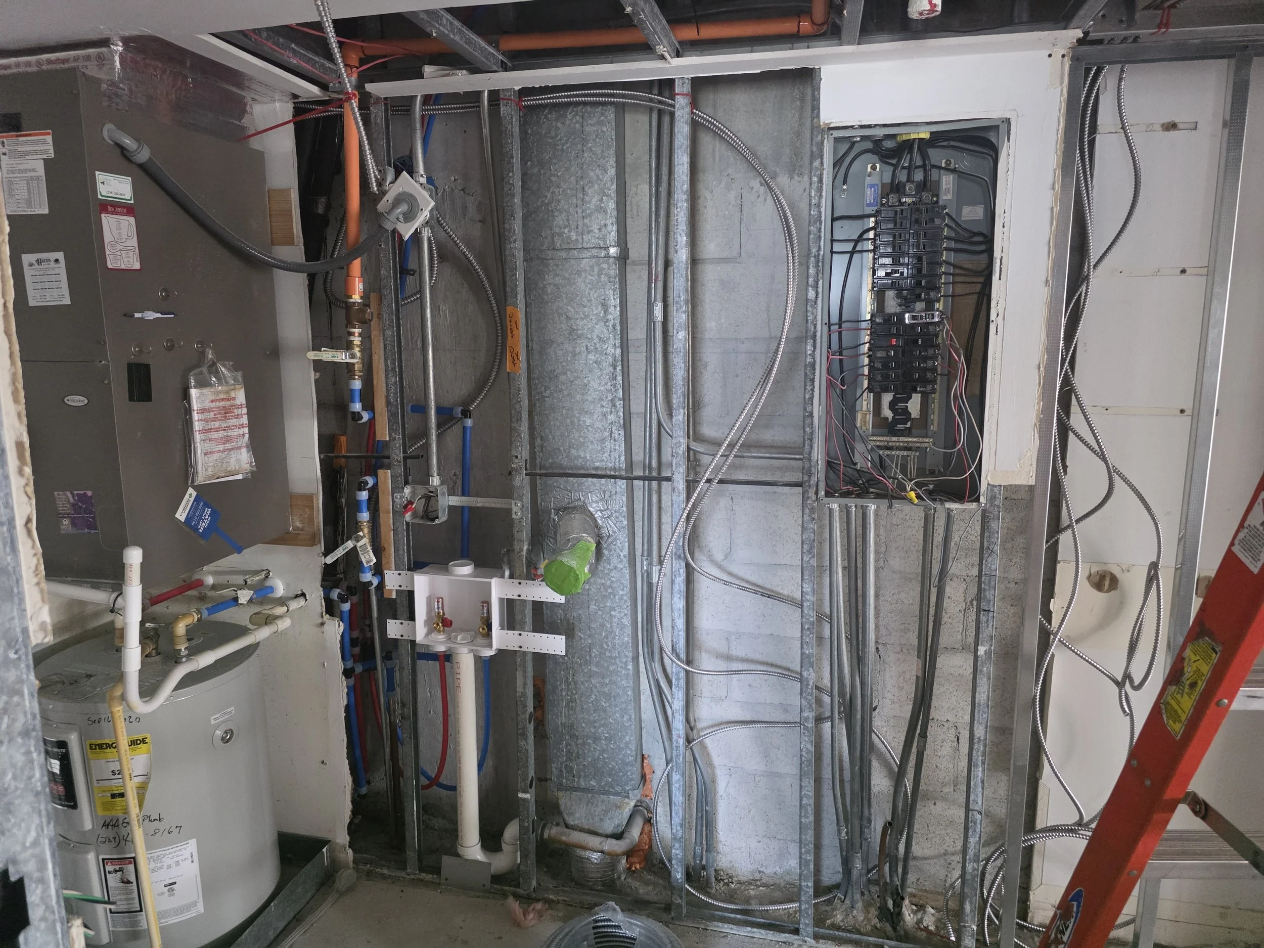 J&LD:  Laundry room:  Completely gutted and all new plumbing installed; new electrical panel and wiring.