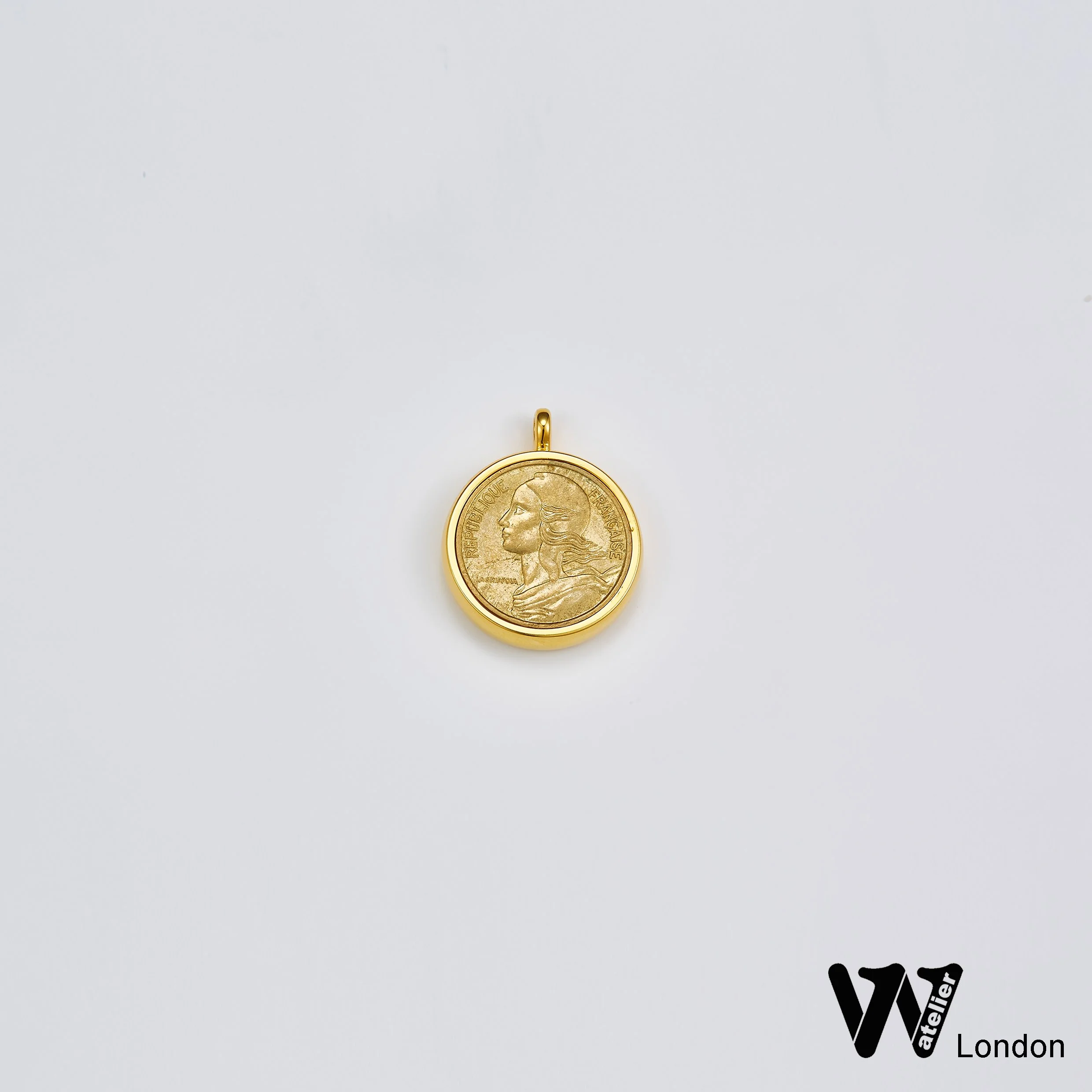 Coin Charm Sterling Silver set with Vintage Coin