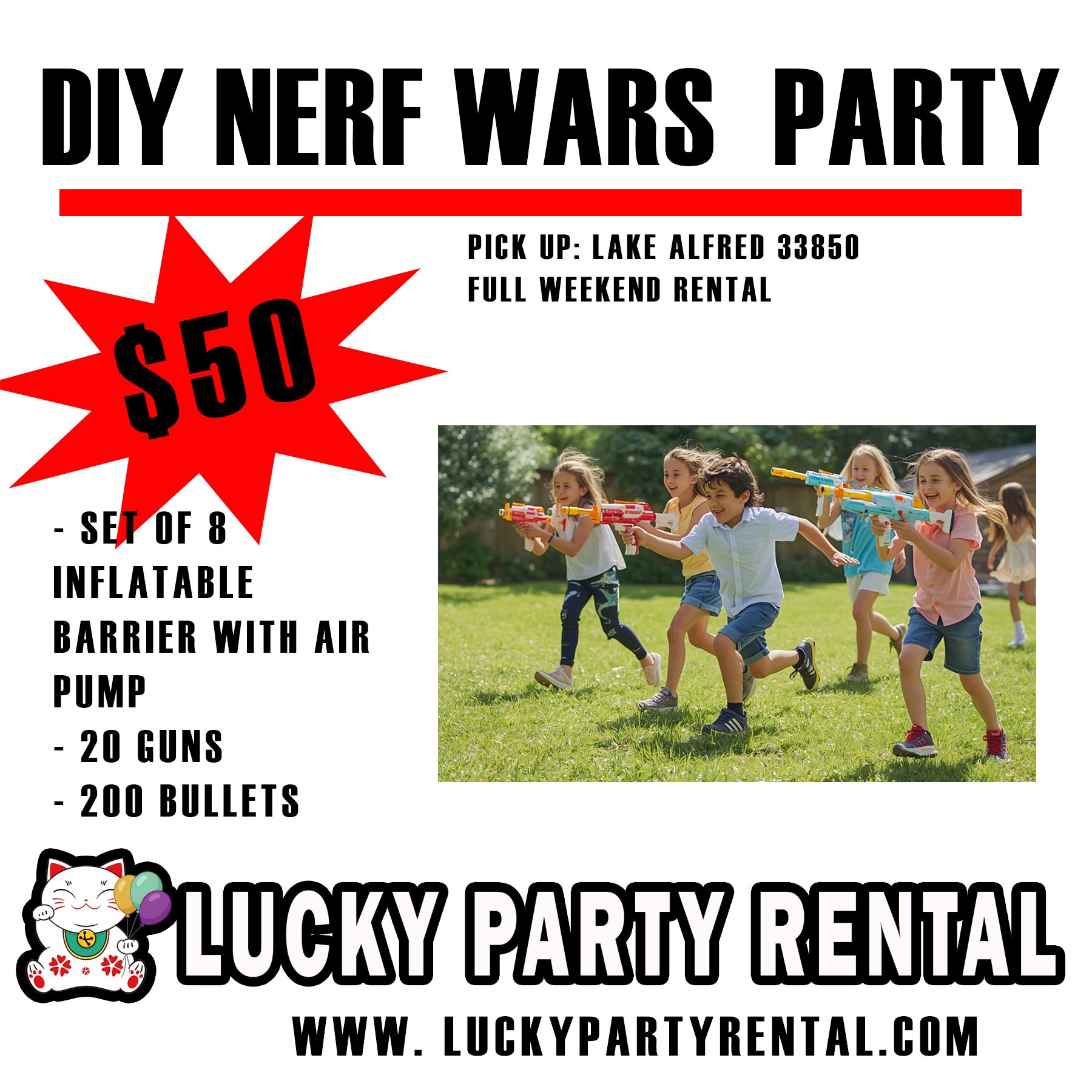 NERF WARS- WEEKEND RENTAL