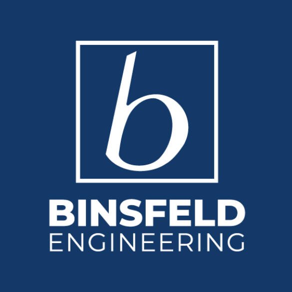 Logo of Binsfeld Engineering featuring a stylized letter 'b' inside a square, with the company name below.