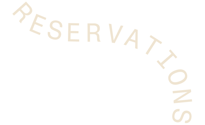 Curved view of the word 'RESERVATIONS' in uppercase letters.