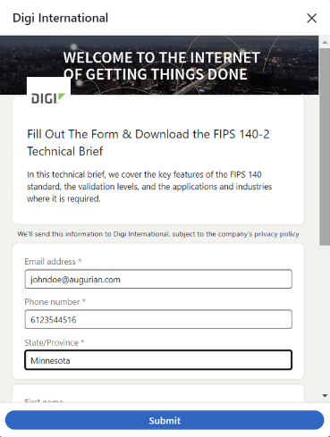 Digi LinkedIn Lead Form
