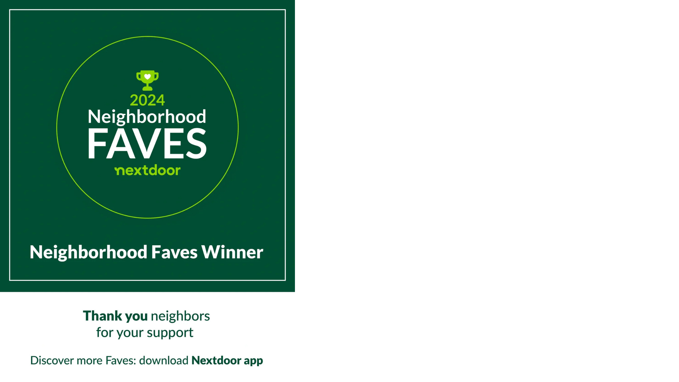 FNP Nominated for 2024 Nextdoor Neighborhood Faves