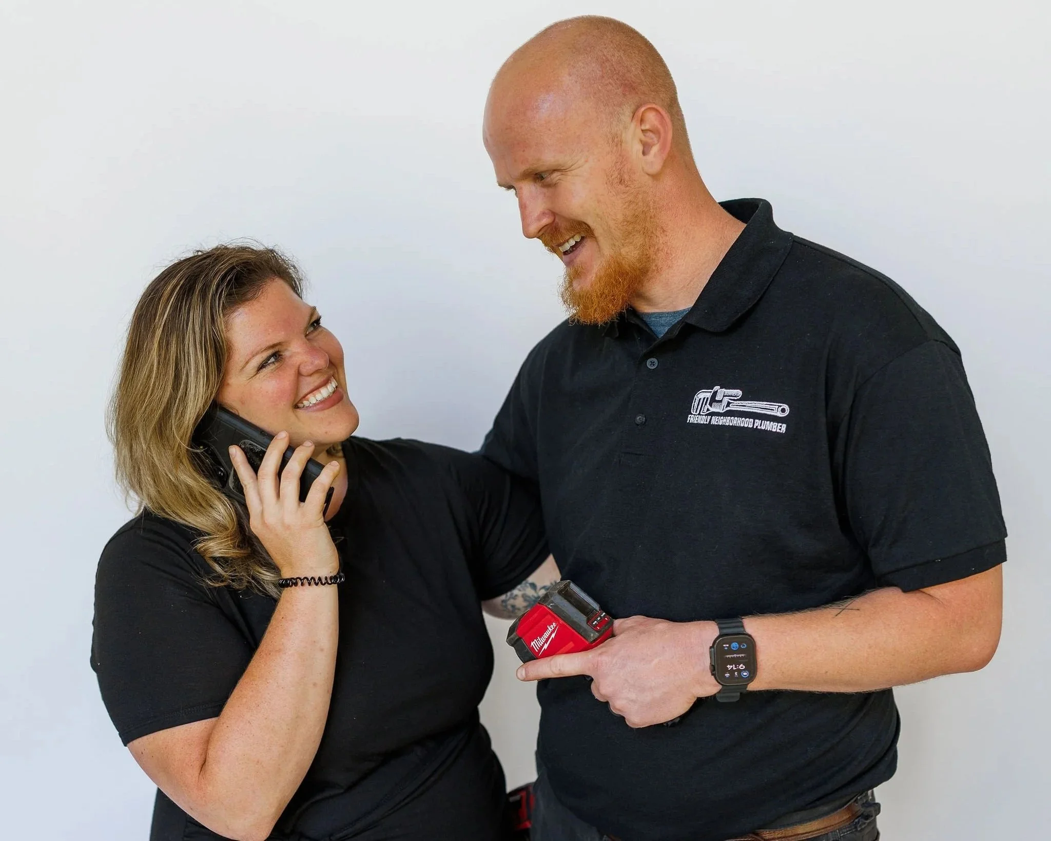 Plumber servicing residential water heater system