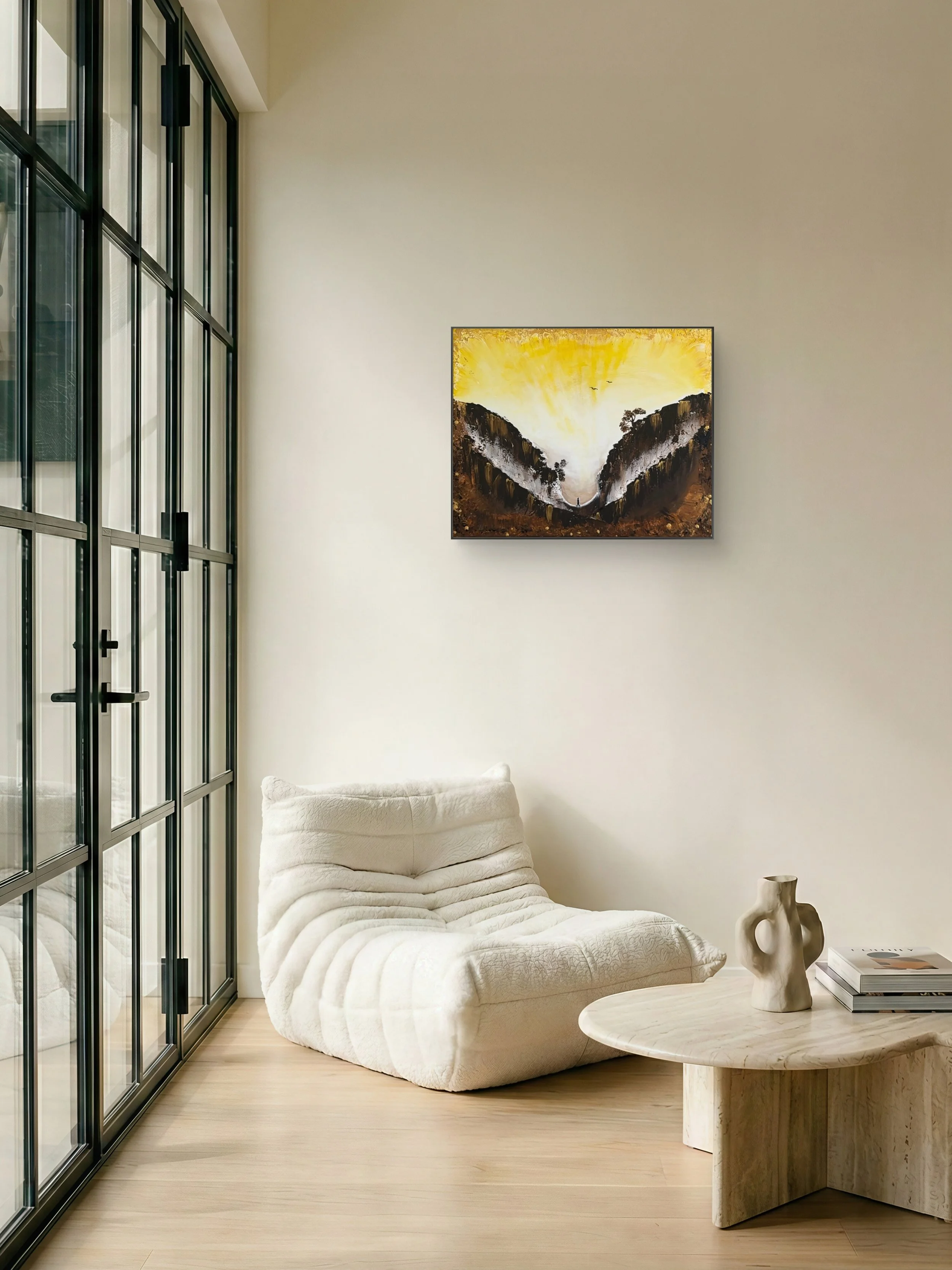 1791217570897.JPGBefore the Rise contemporary fine art print by Isvia displayed in a minimal interior