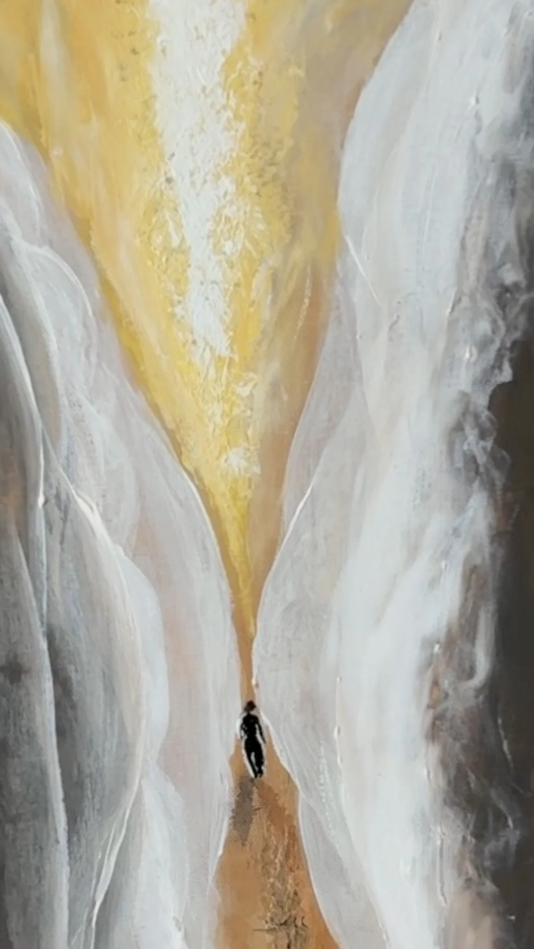 Quiet Ascent neutral abstract fine art print by Isvia in warm earth tones and soft white