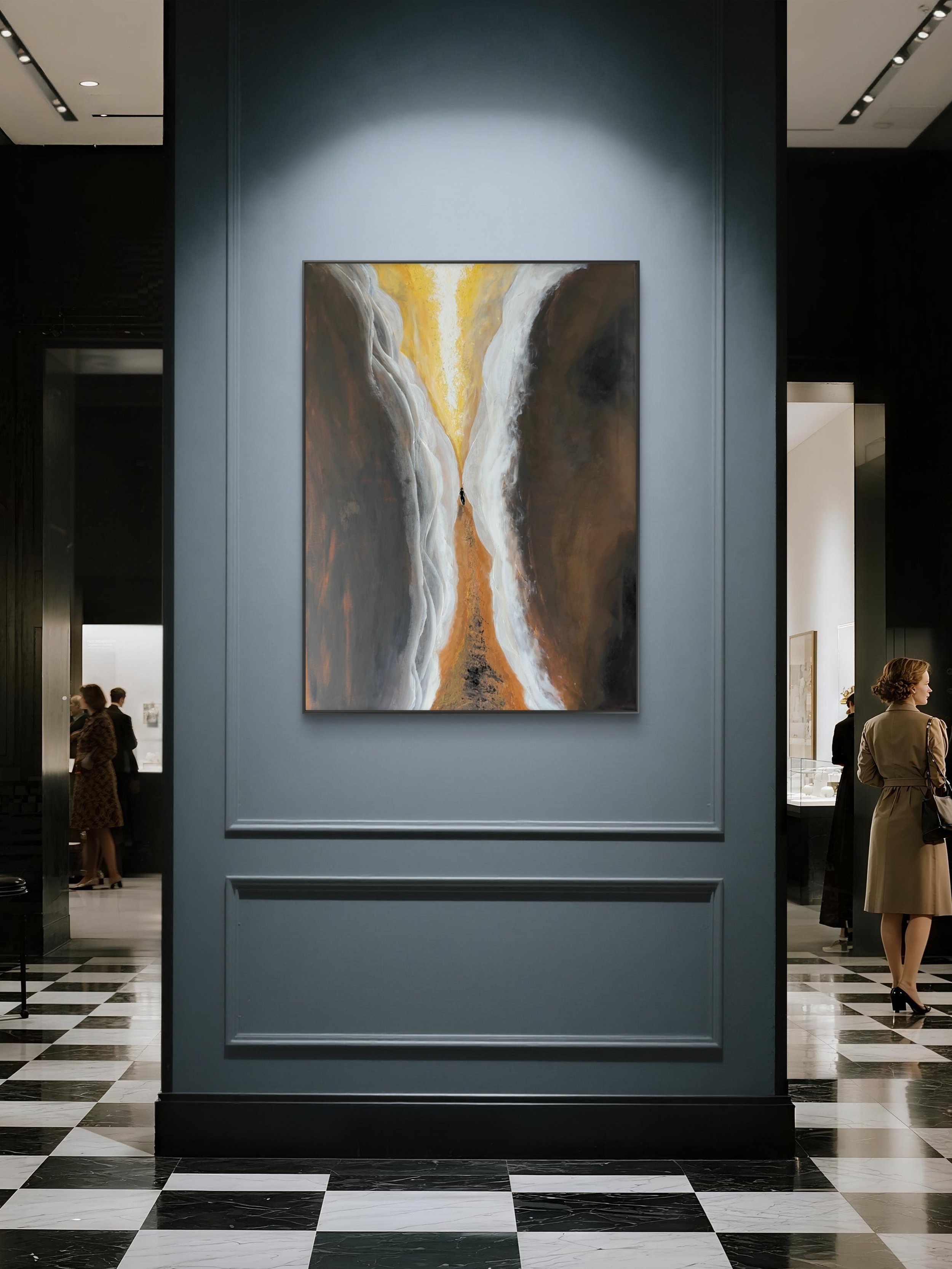 Quiet Ascent fine art print by Isvia displayed in a calm contemporary neutral interior