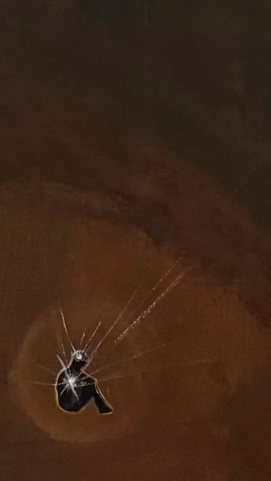 Close-up of layered geological textures in Bedrock, an original contemporary painting by Isabella.