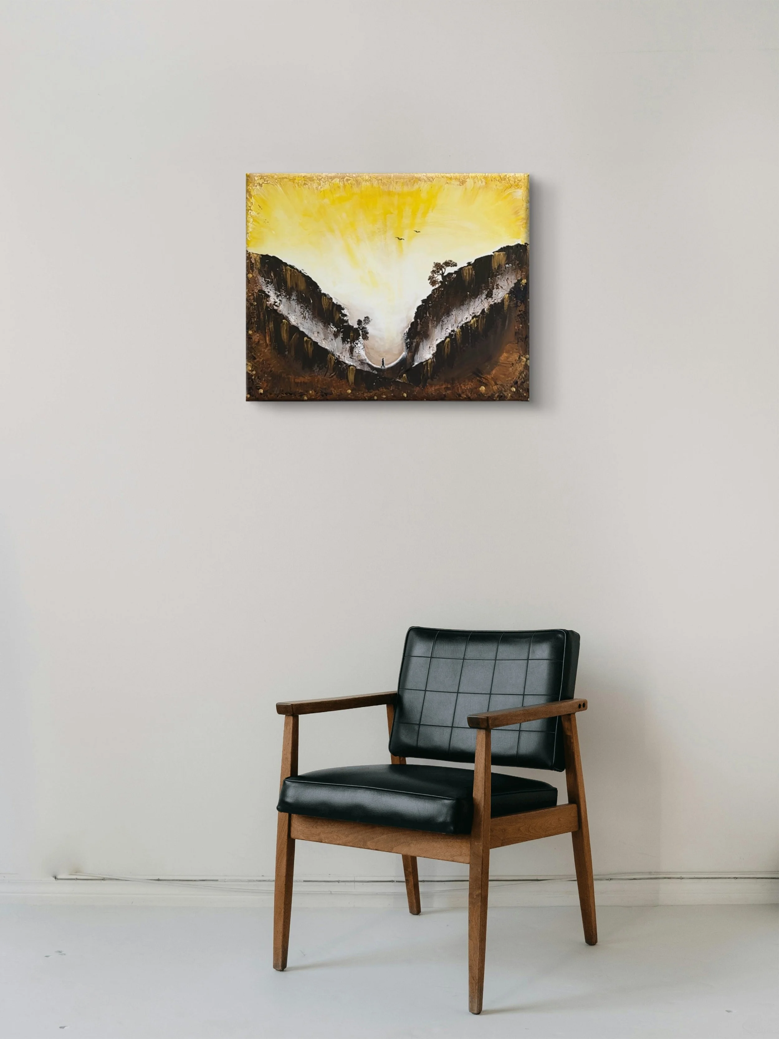 Before the Rise contemporary fine art print by Isvia displayed in a minimal interior