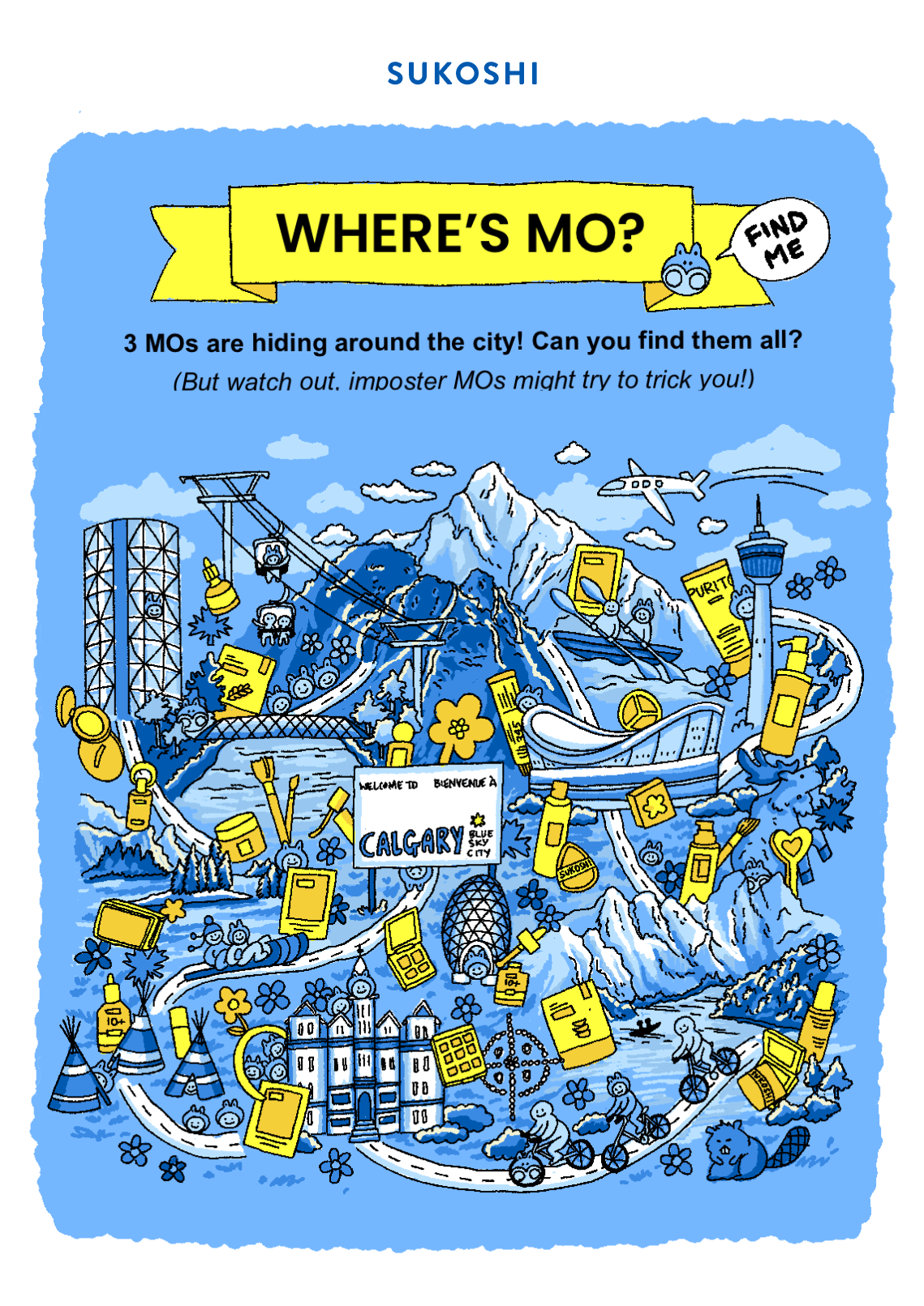 Where's MO? Illustrated game in participation of the 2026 Heroes Challenge by Make-A-Wish Canada, hosted at Southcentre Mall in Calgary, AB