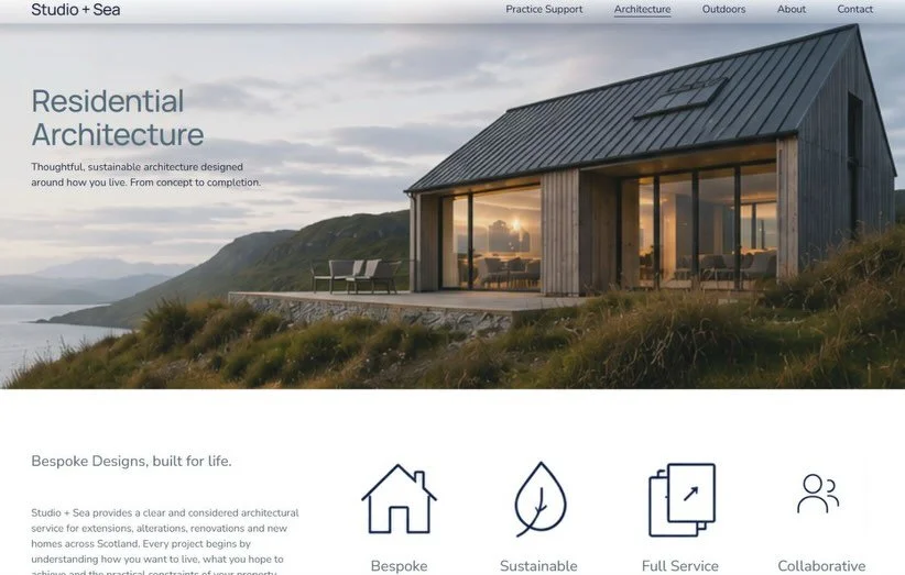 Six months of Studio + Sea. What a six months it&rsquo;s been!

As the business continues to grow and develop, the Studio + Sea website has been updated to better reflect the range of services I now provide and the direction the practice is heading.
