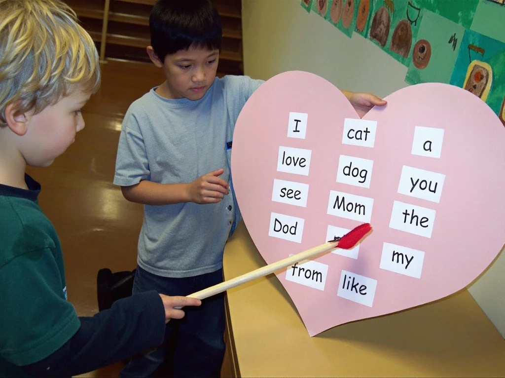 Pink heart words are the first ones to learn