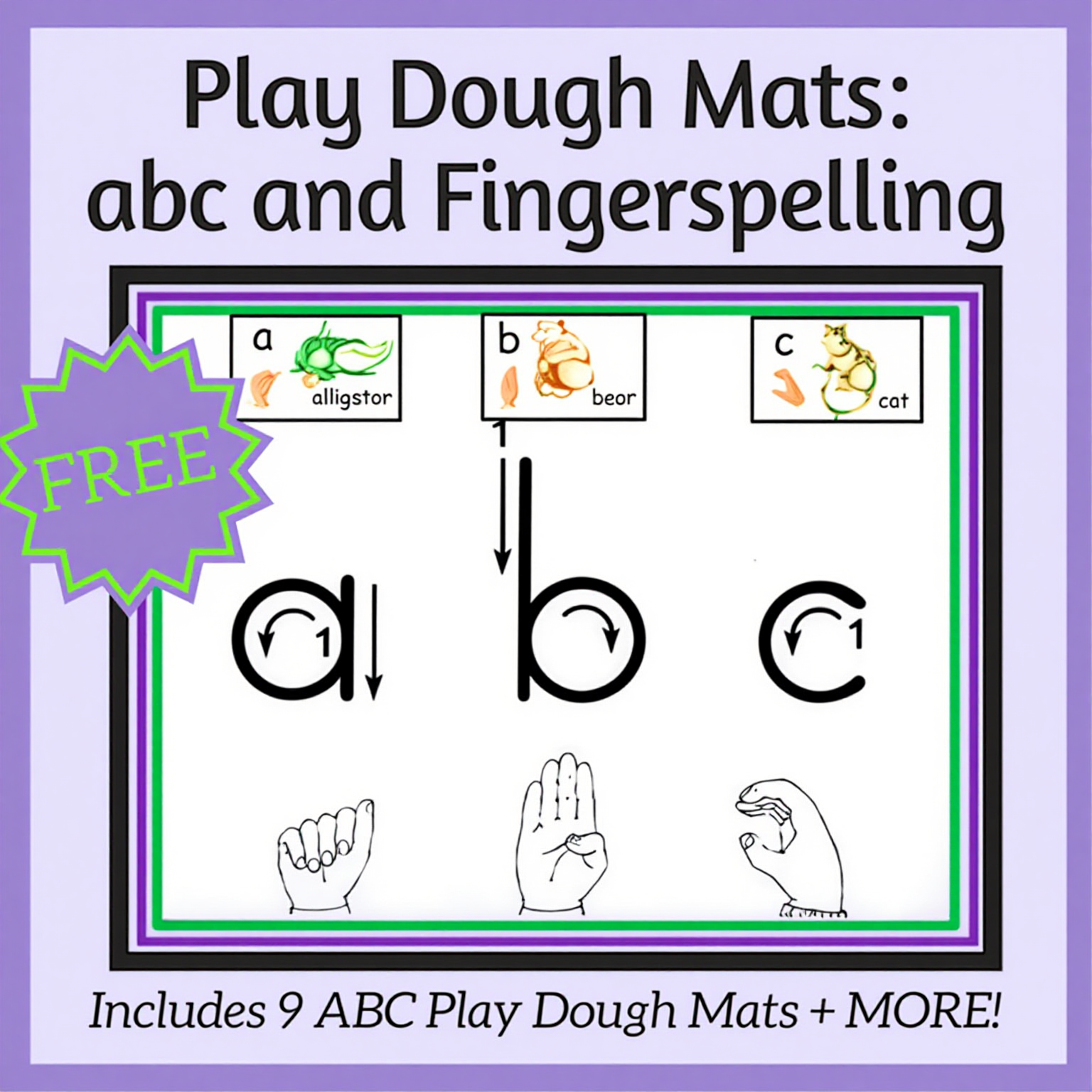 Play Dough Mats Teach Fingerspelling