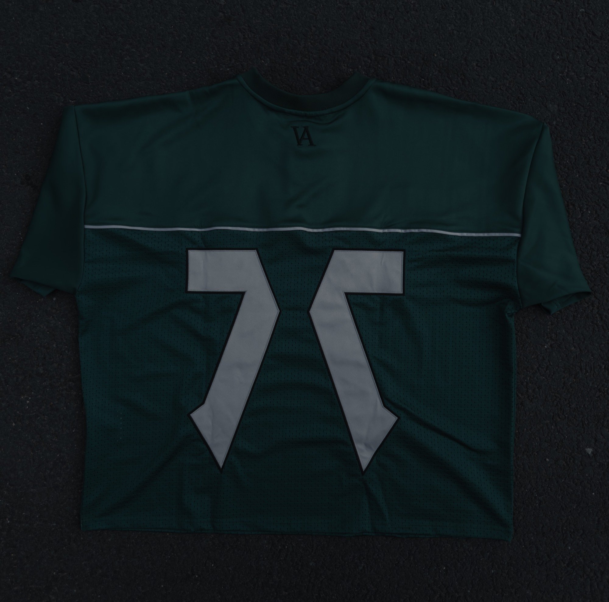 Valentine Alexander 77 Jersey in Forest Green, flat lay back
